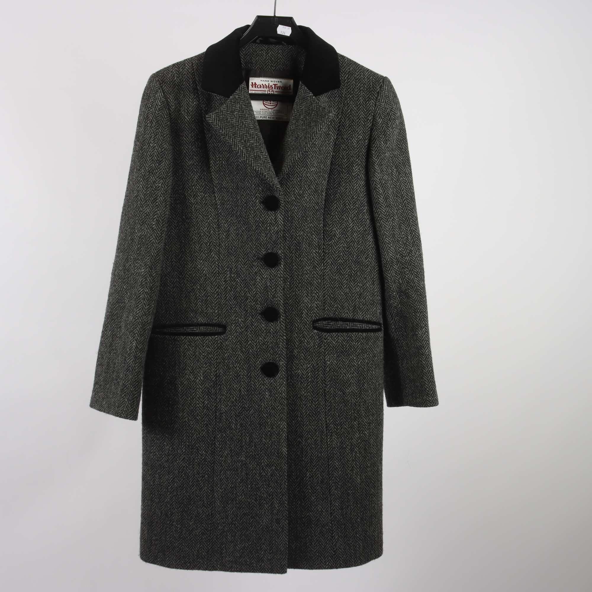 Kappa, Harris Tweed, grå, fiskbensmönster, 100% ull, stl. ca S