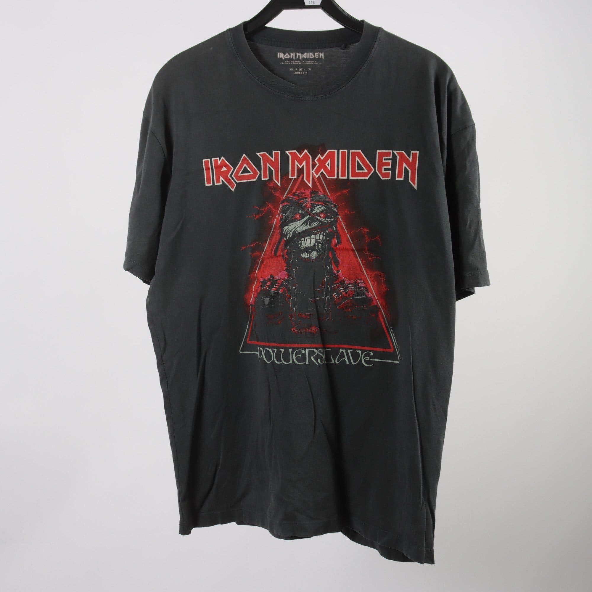 T-shirt, Iron Maiden, gråsvart, stl. M