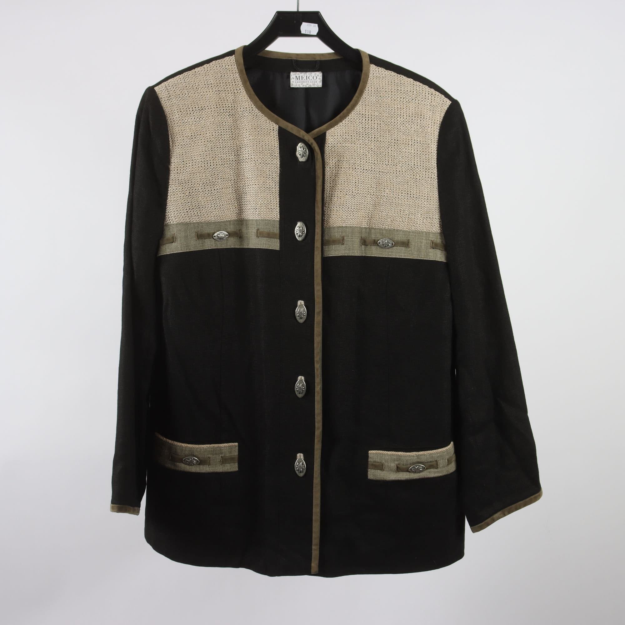 Jacka, Meico, beige, svart, linblandning, stl. ca M