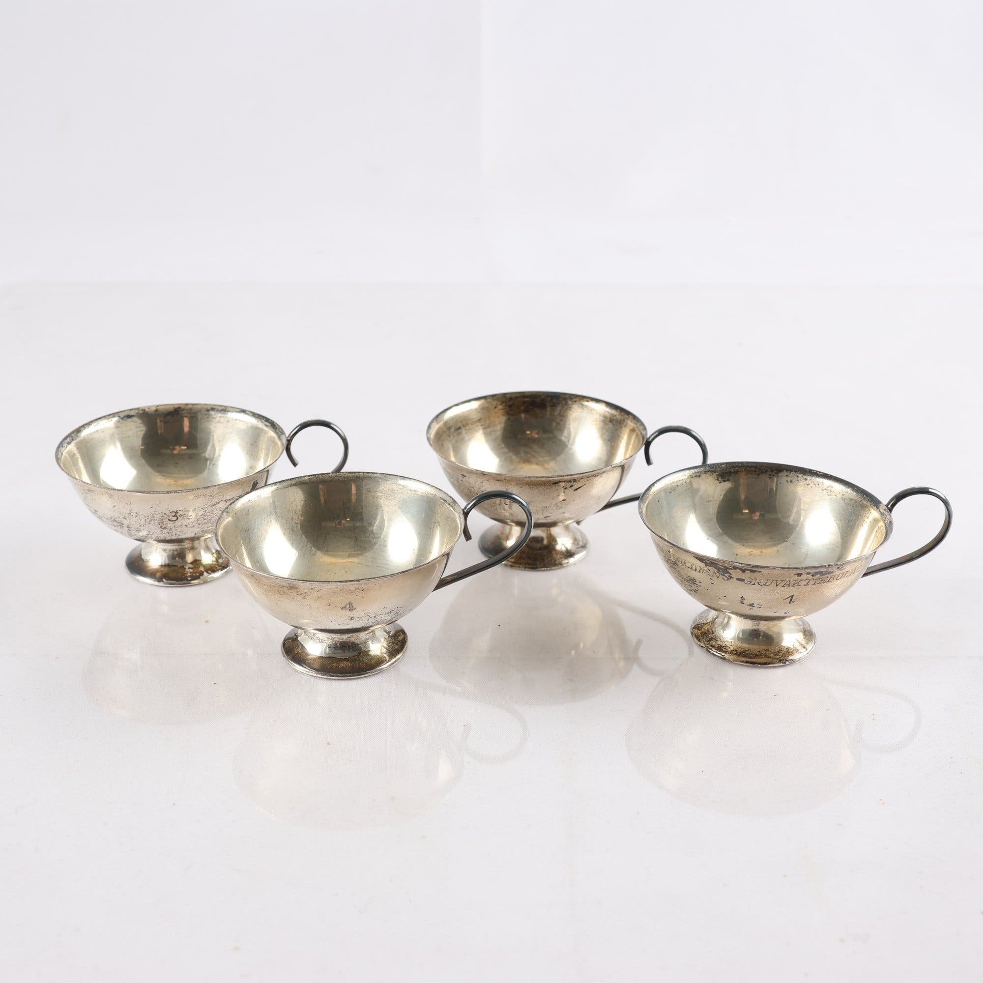 Punchkoppar, silver, kattfot, skrotsilver