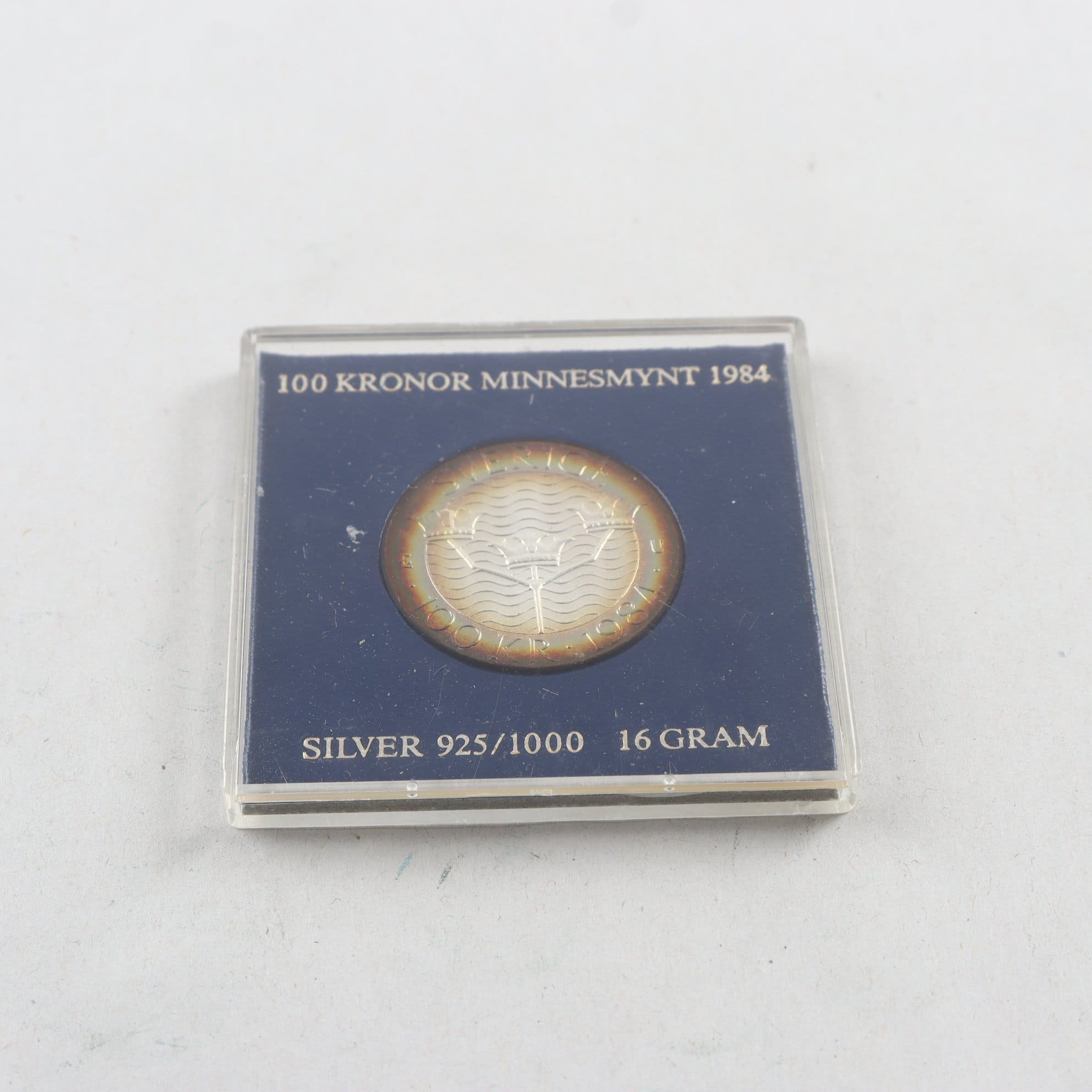 100 kronor minnesmynt 1984, Silver 925