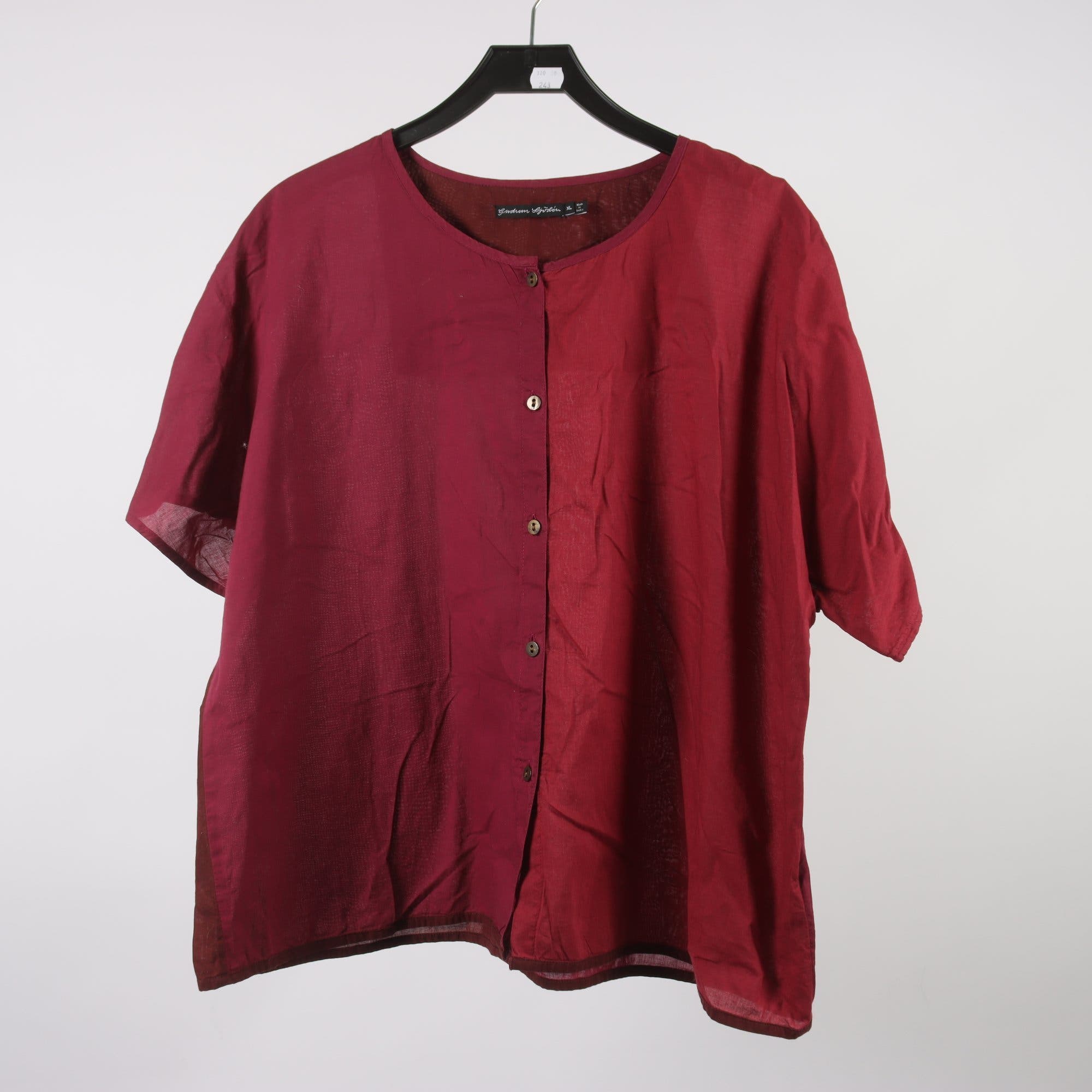 Blus, Gudrun Sjödén, vinröd, röd, stl. XL.