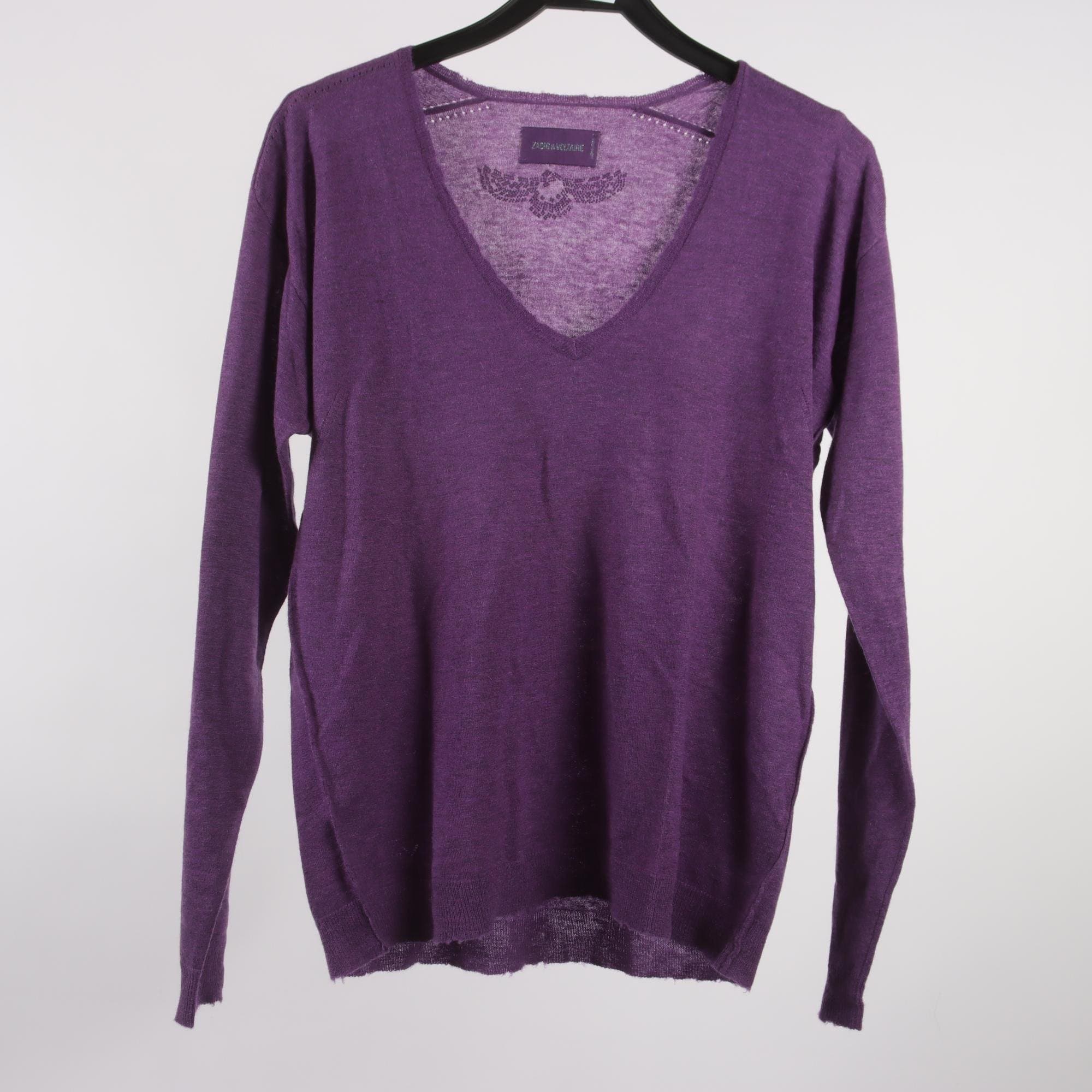 Tröja, Zadig & Voltaire, lila, 100% kashmir, stl. M