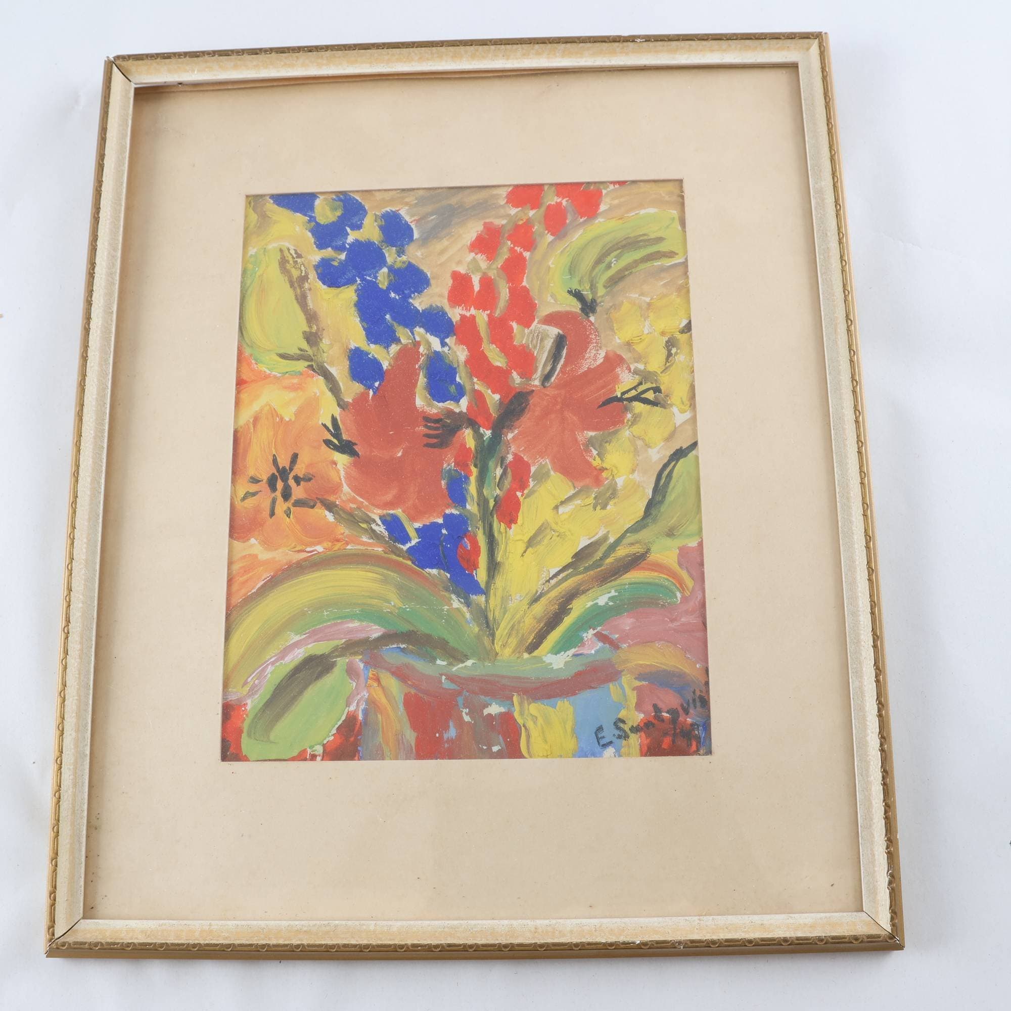Olja på papper, Ella Sundqvist, (1905-2004), signerad, 1947. Endast avhämtning.