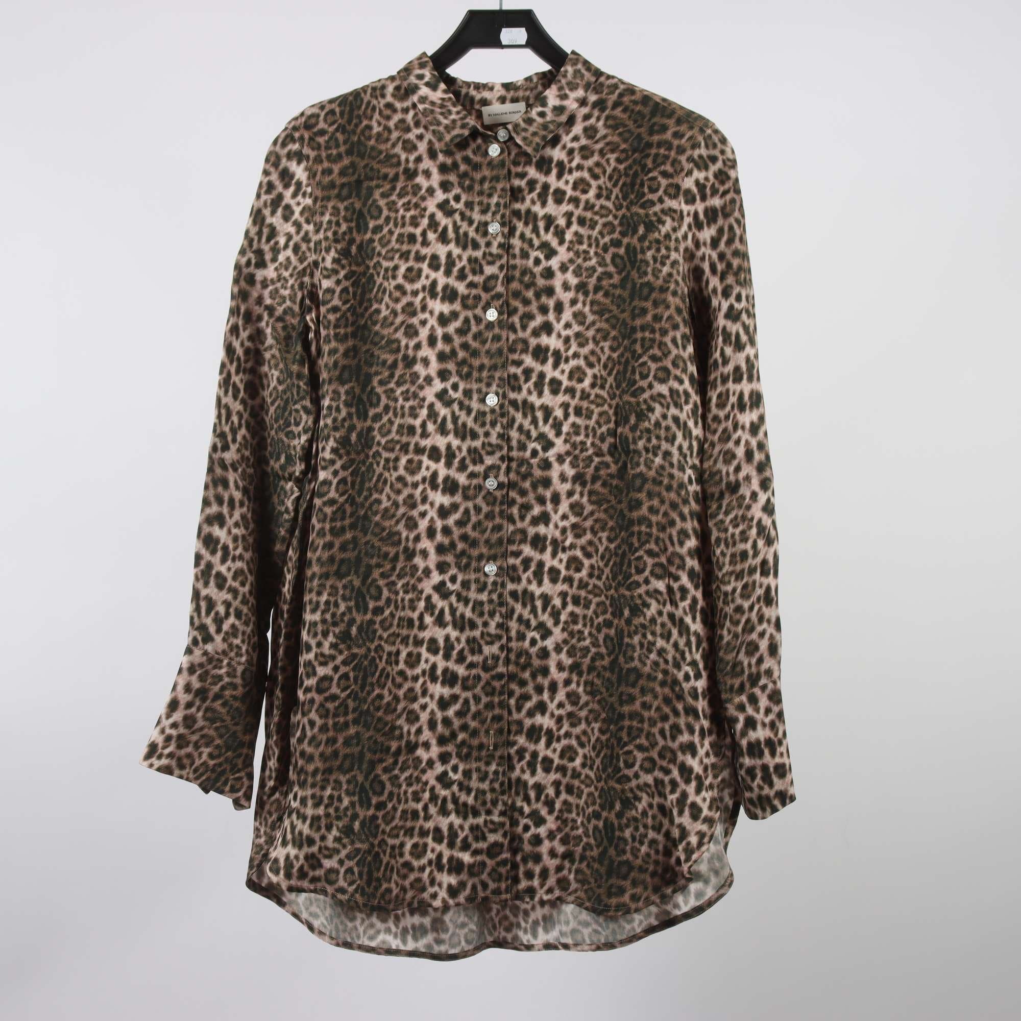 Blus, By Malene Birger, beige, brun, stl. 38.