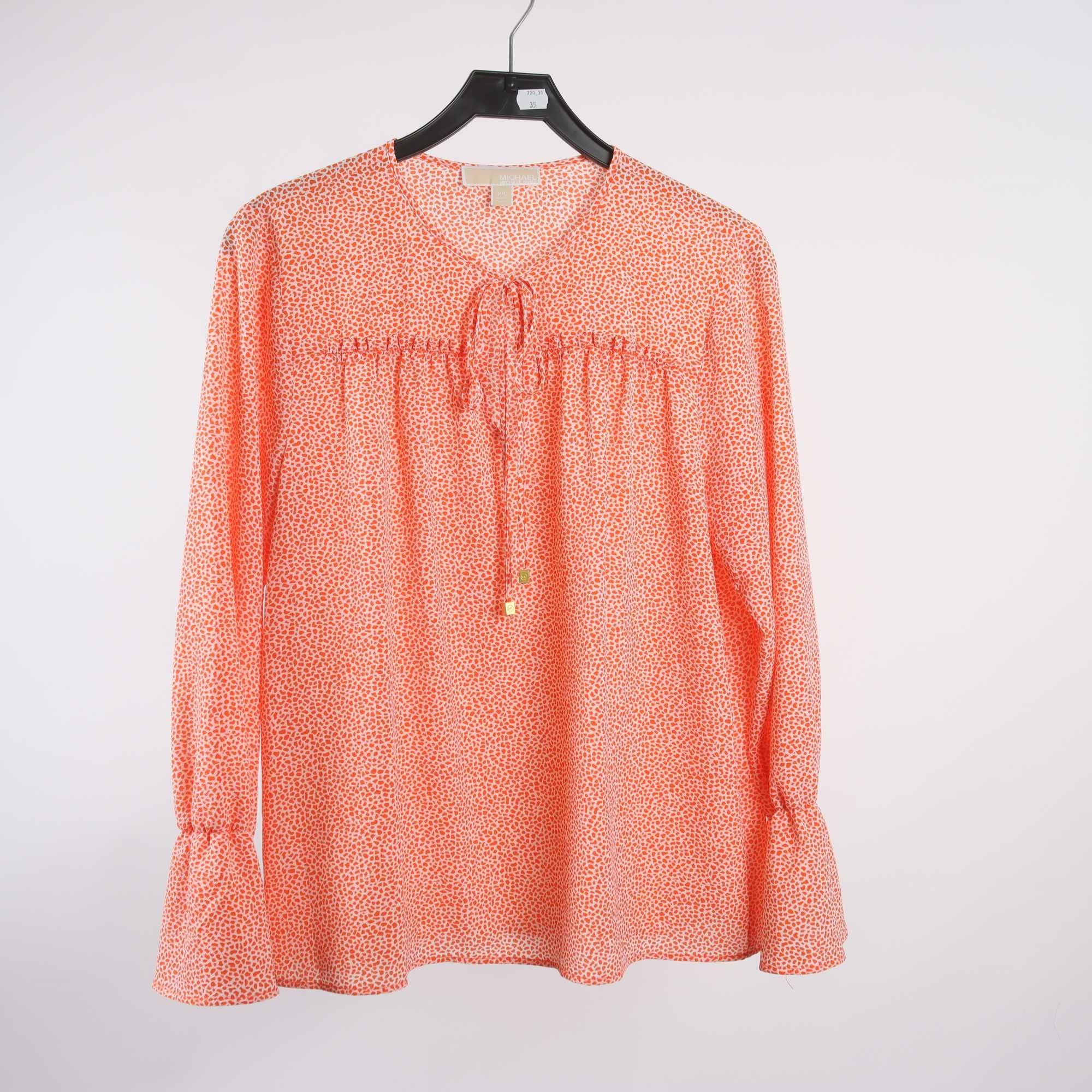 Blus, Michael Kors, orange, vit, mönstrad, stl. L
