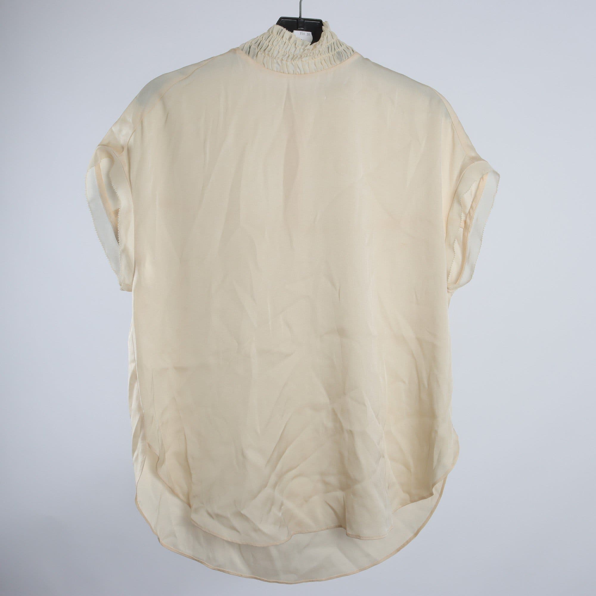 Linne/blus, By Malene Birger, cream, 92% silk, stl. 34