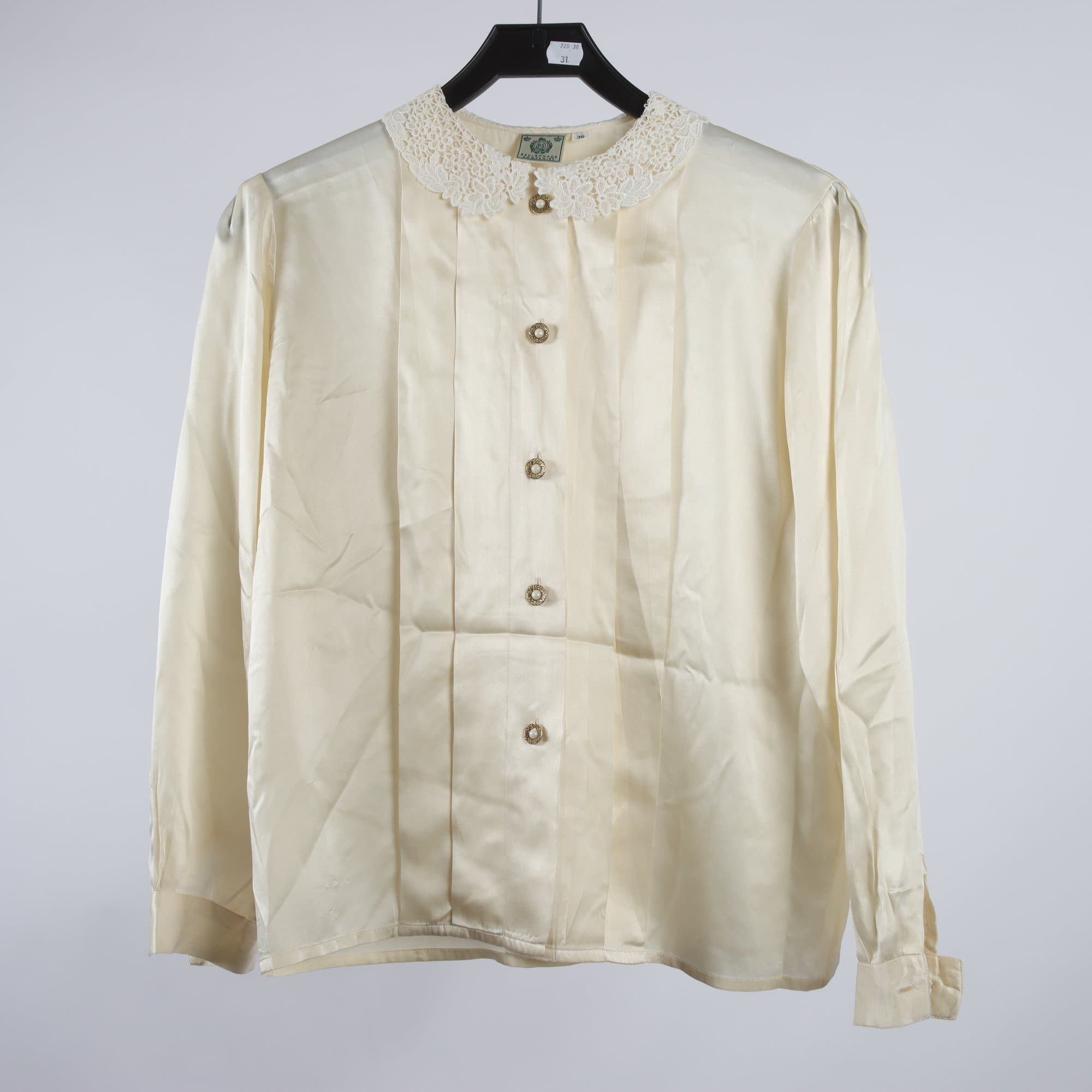 Blus, Beklädnads Kompaniet, cream, 100% silke, stl. 36