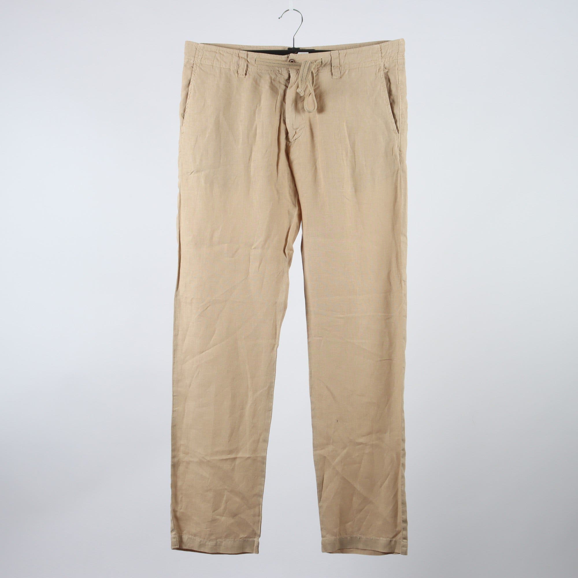 Byxor, Gant, beige, 100% lin, stl. 32″.
