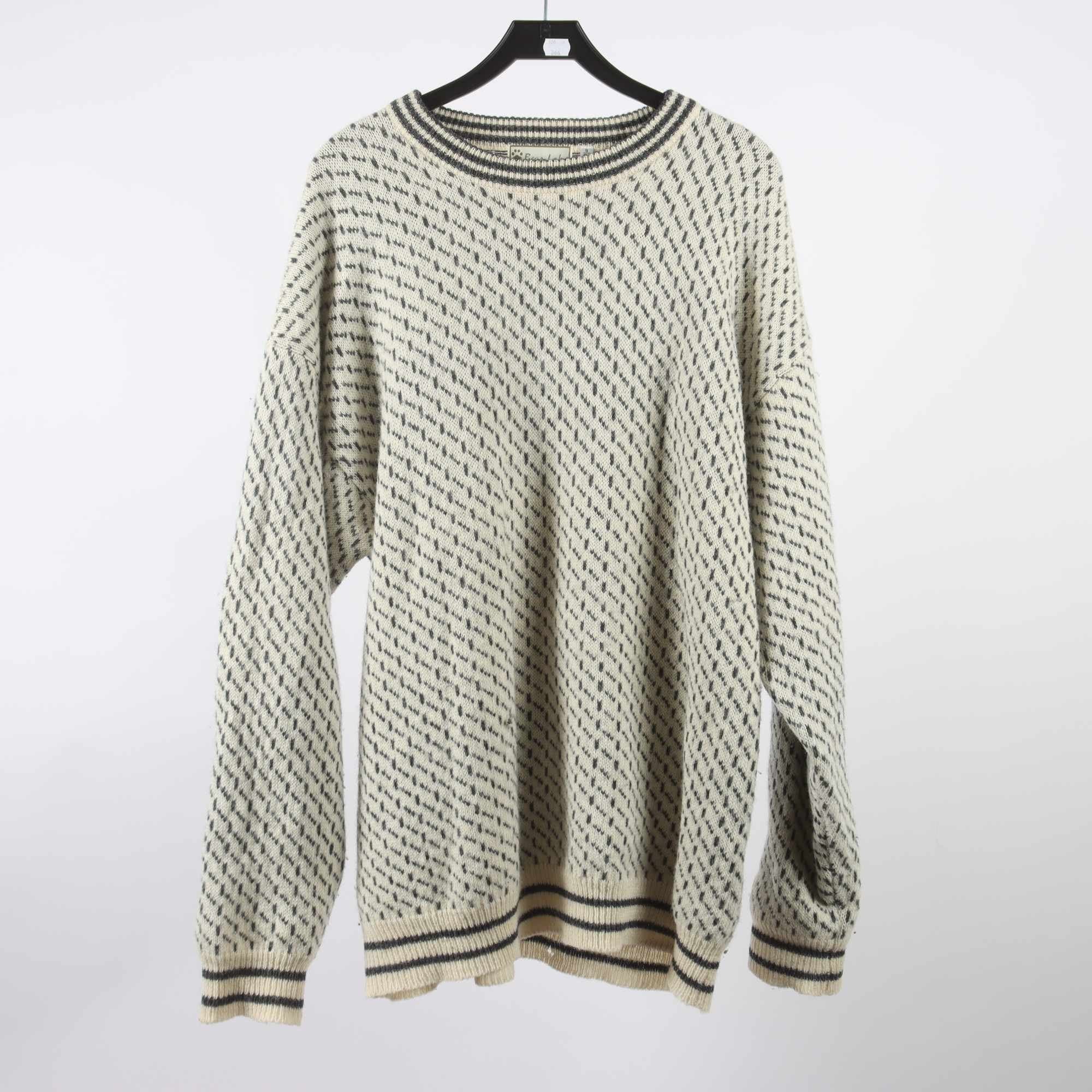 Fiskartröja, Bear Lake, benvit, , grå, 100% ull, stl. XXL.