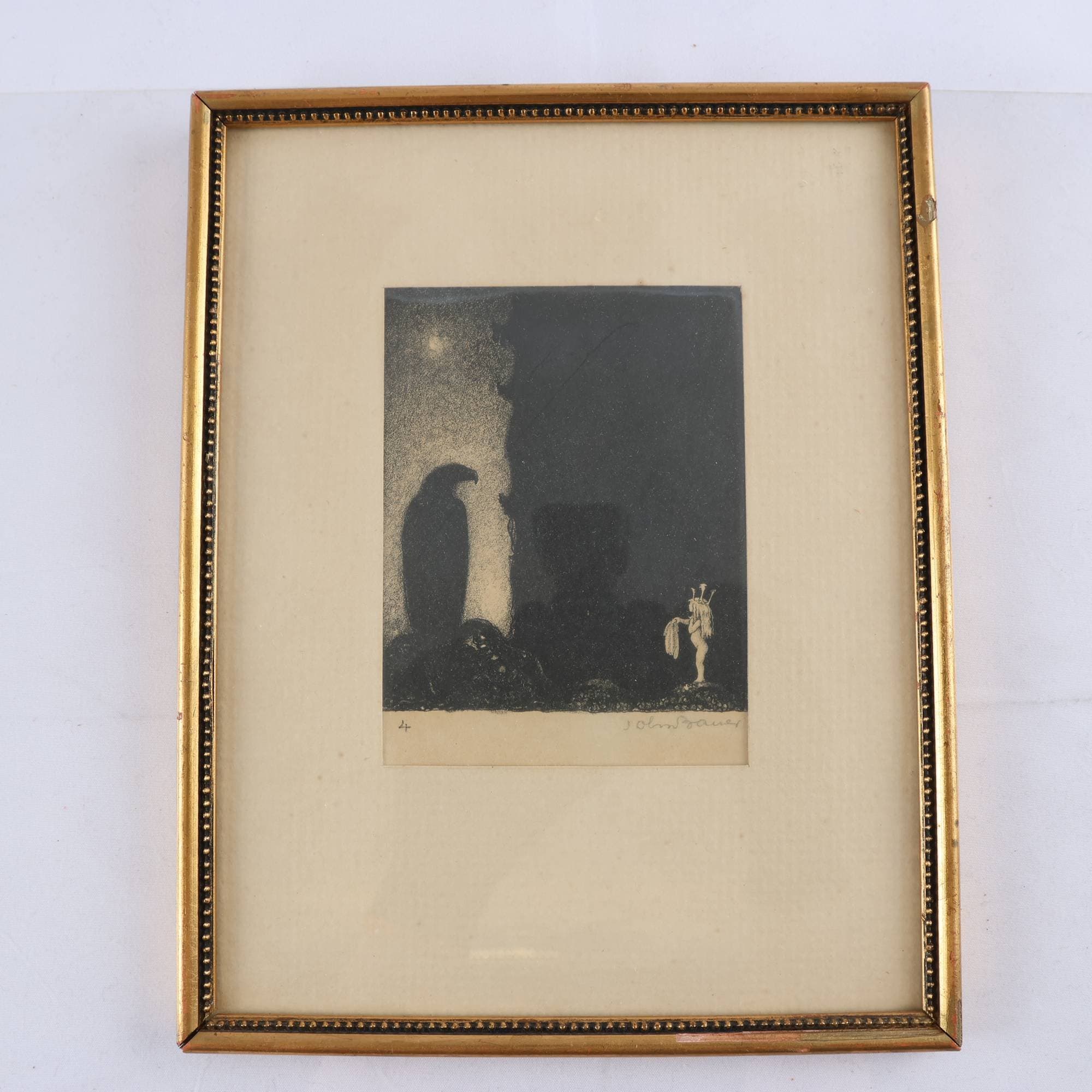 Originallitografi, John Bauer, blyertsign. Ernst Bauer förlag. Samfraktas ej.