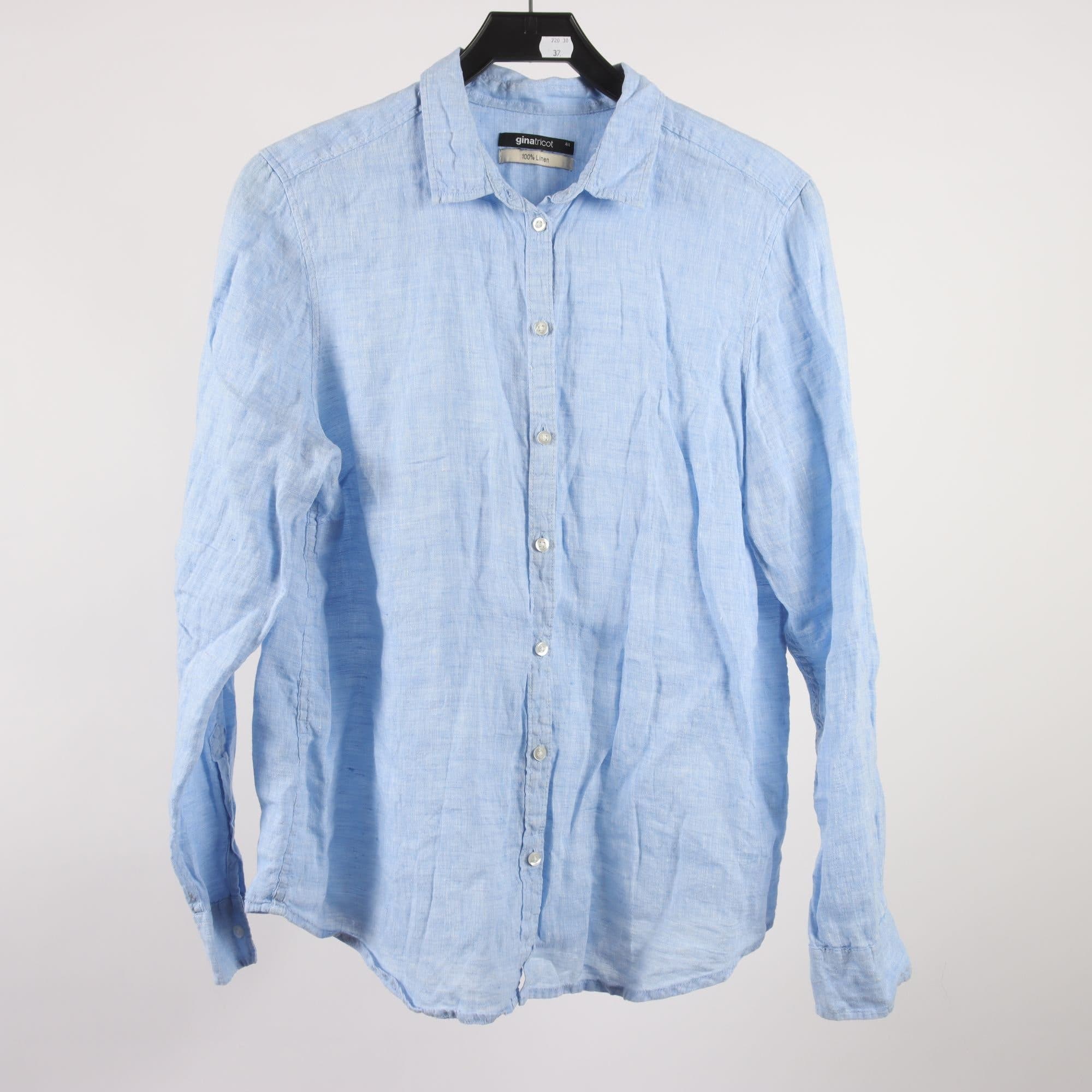 Skjorta, Gina Tricot, blå, 100% linne, stl. 44