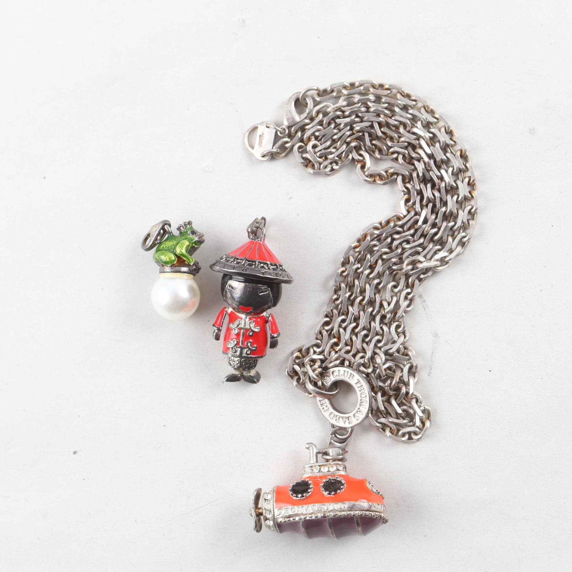 Halsband med berlocker, Thomas Sabo, Silver 925 kedja.