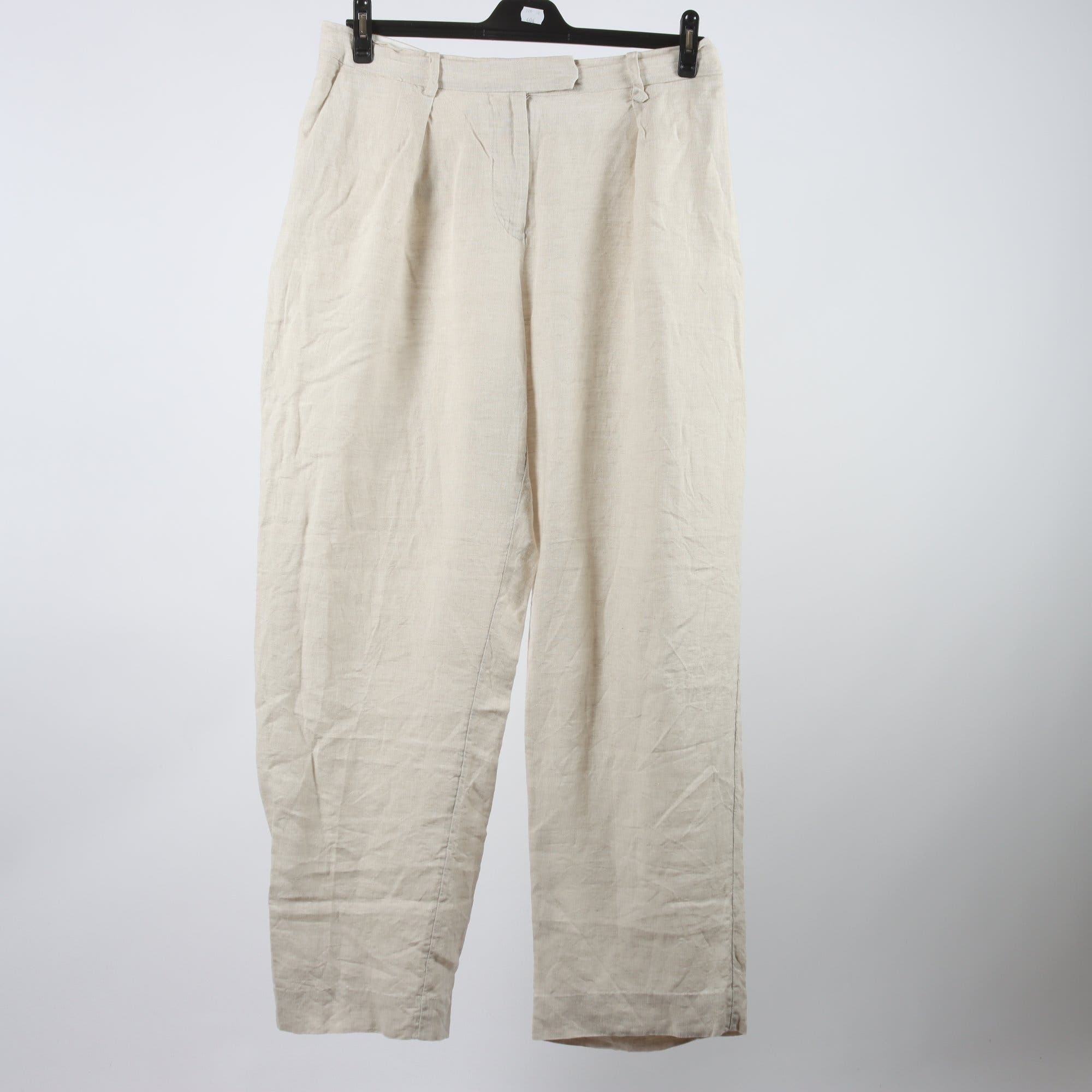 Byxor, Arket, benvit, 100% lin, stl. 44.