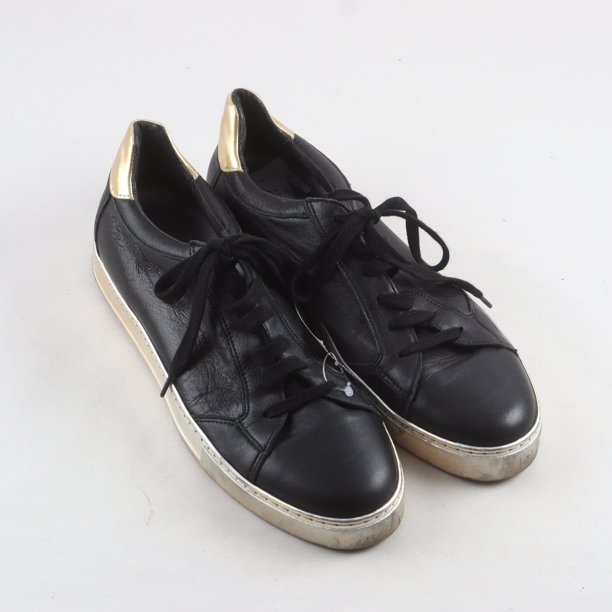Sneakers, Botticelli, svart, guld, skinn, stl. 41