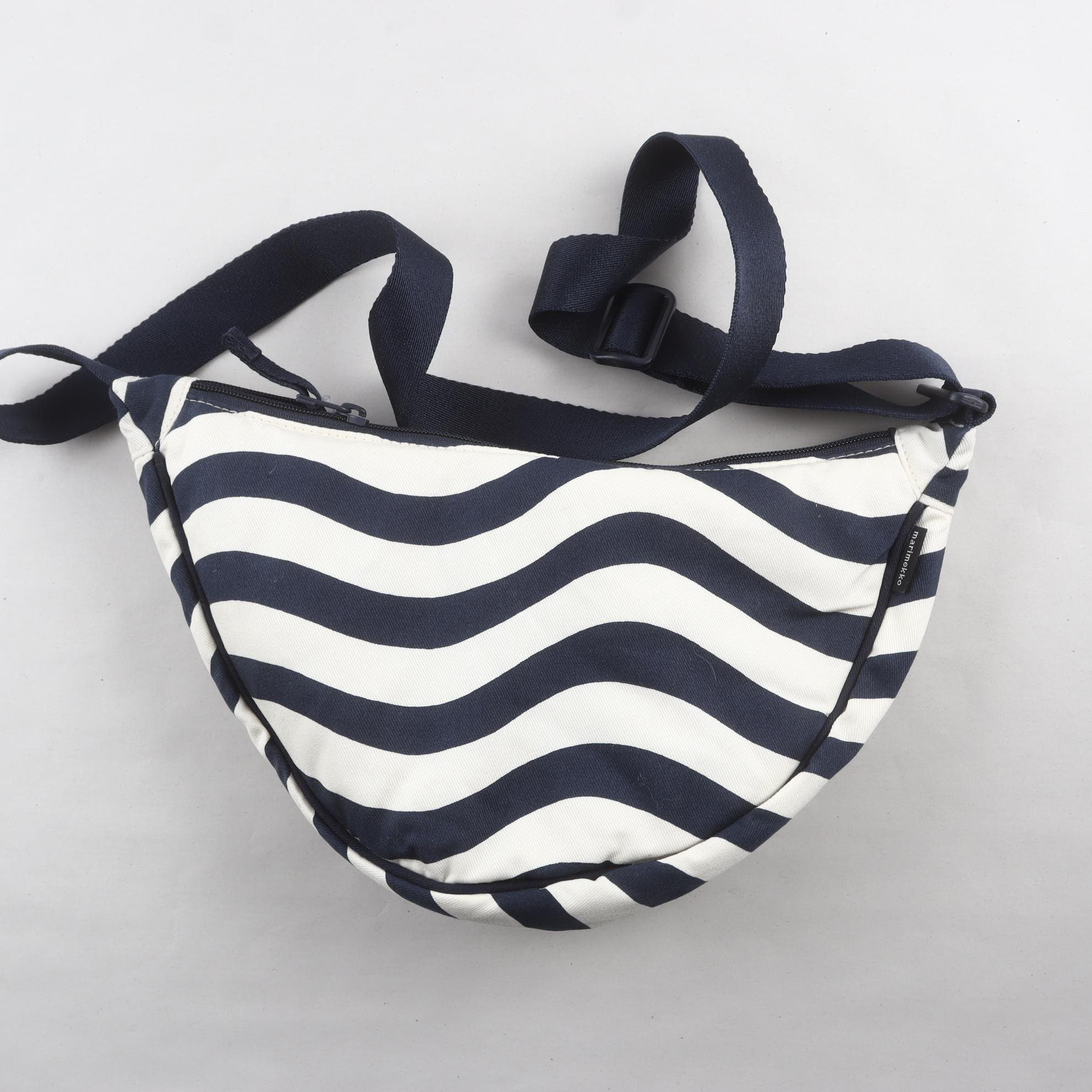 Väska, Marimekko x Uniqlo, blå, vit, randig
