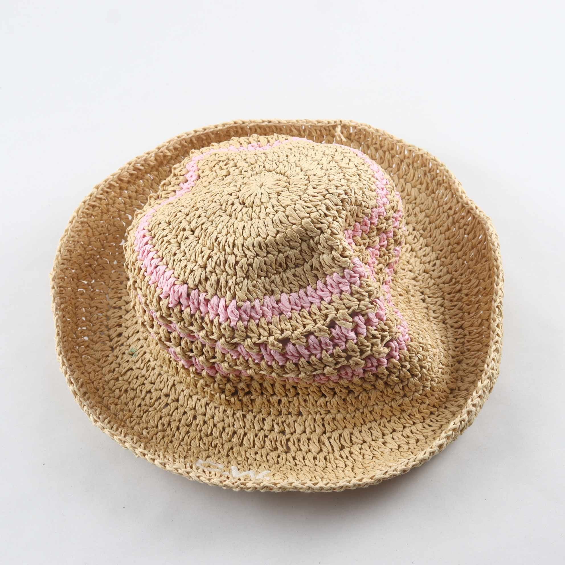 Stråhatt, Carin Wester, beige, rosa, stl. One size