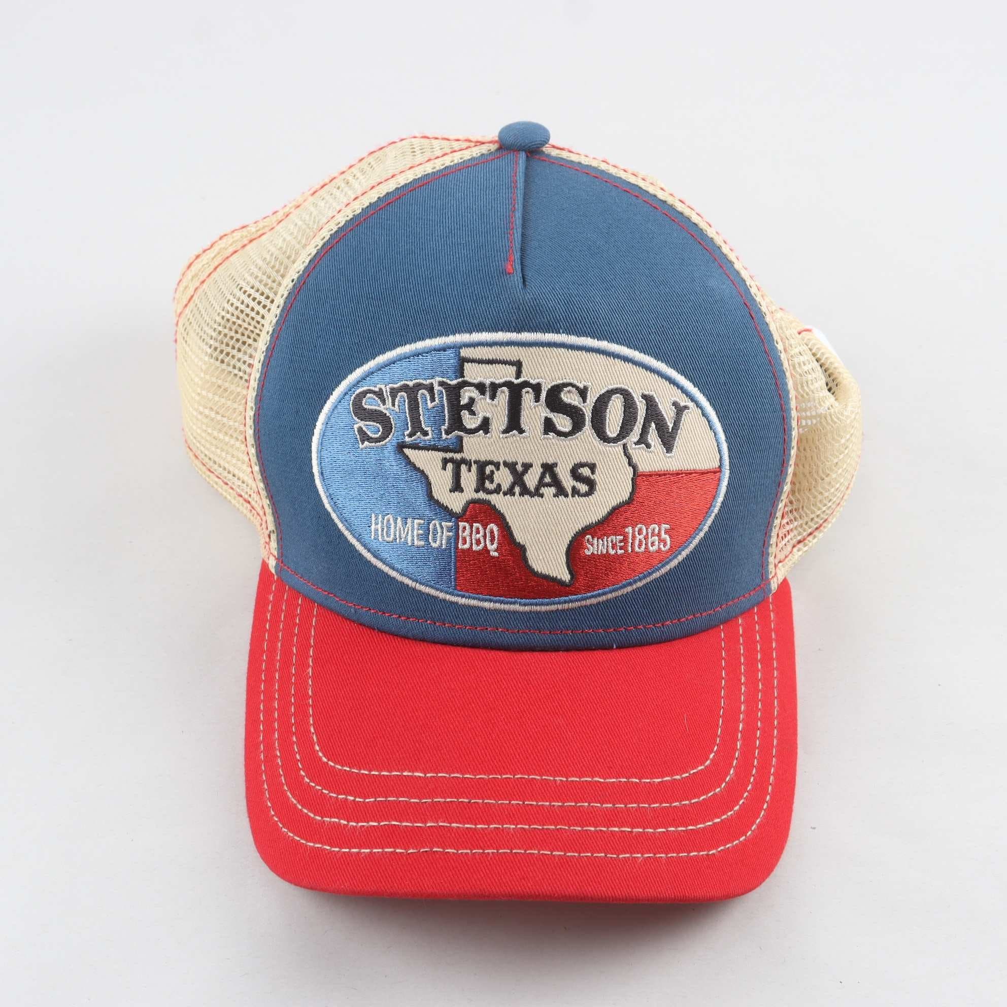 Keps, Stetson, blå, röd, beige