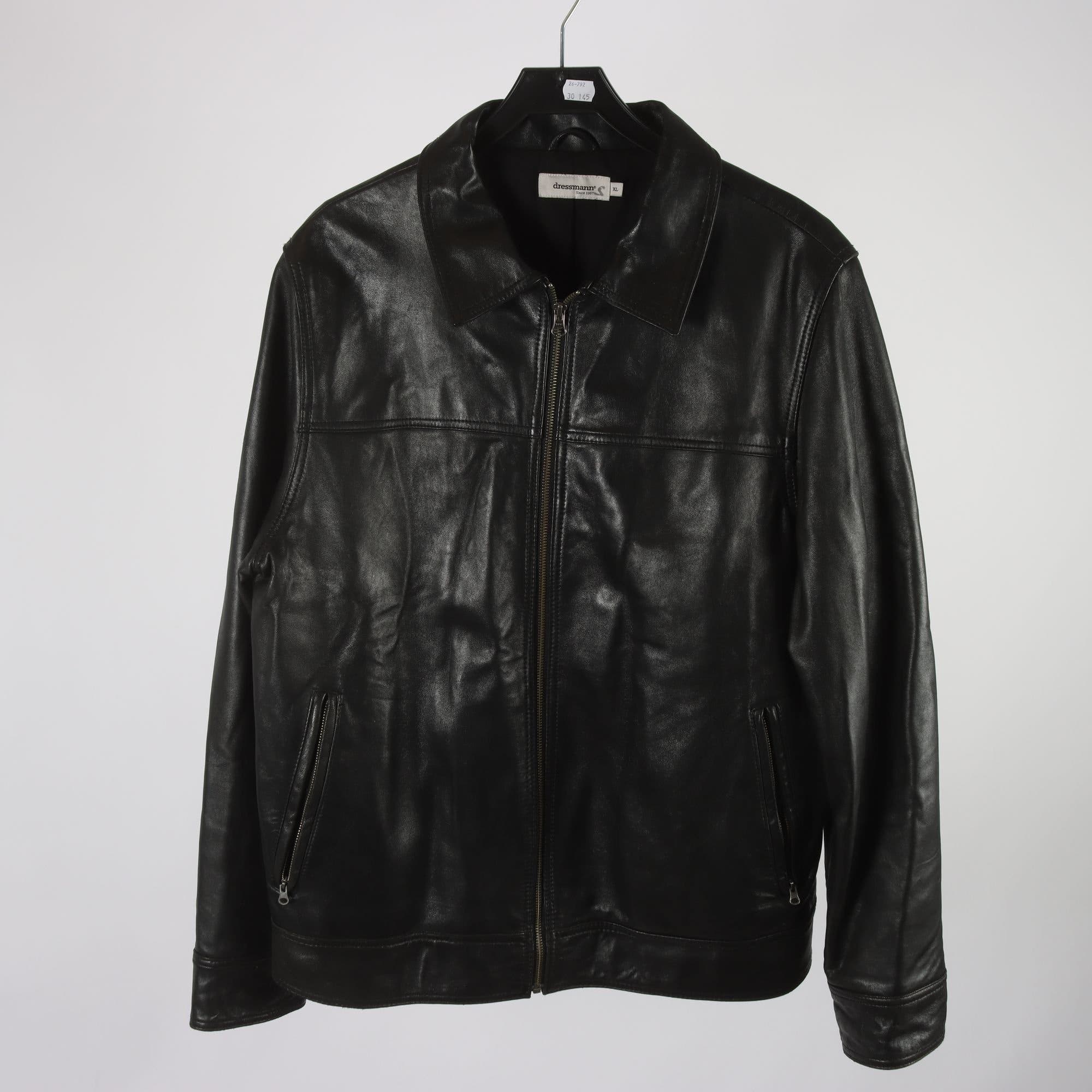 Skinnjacka, Dressmann, 100% läder, stl. XL