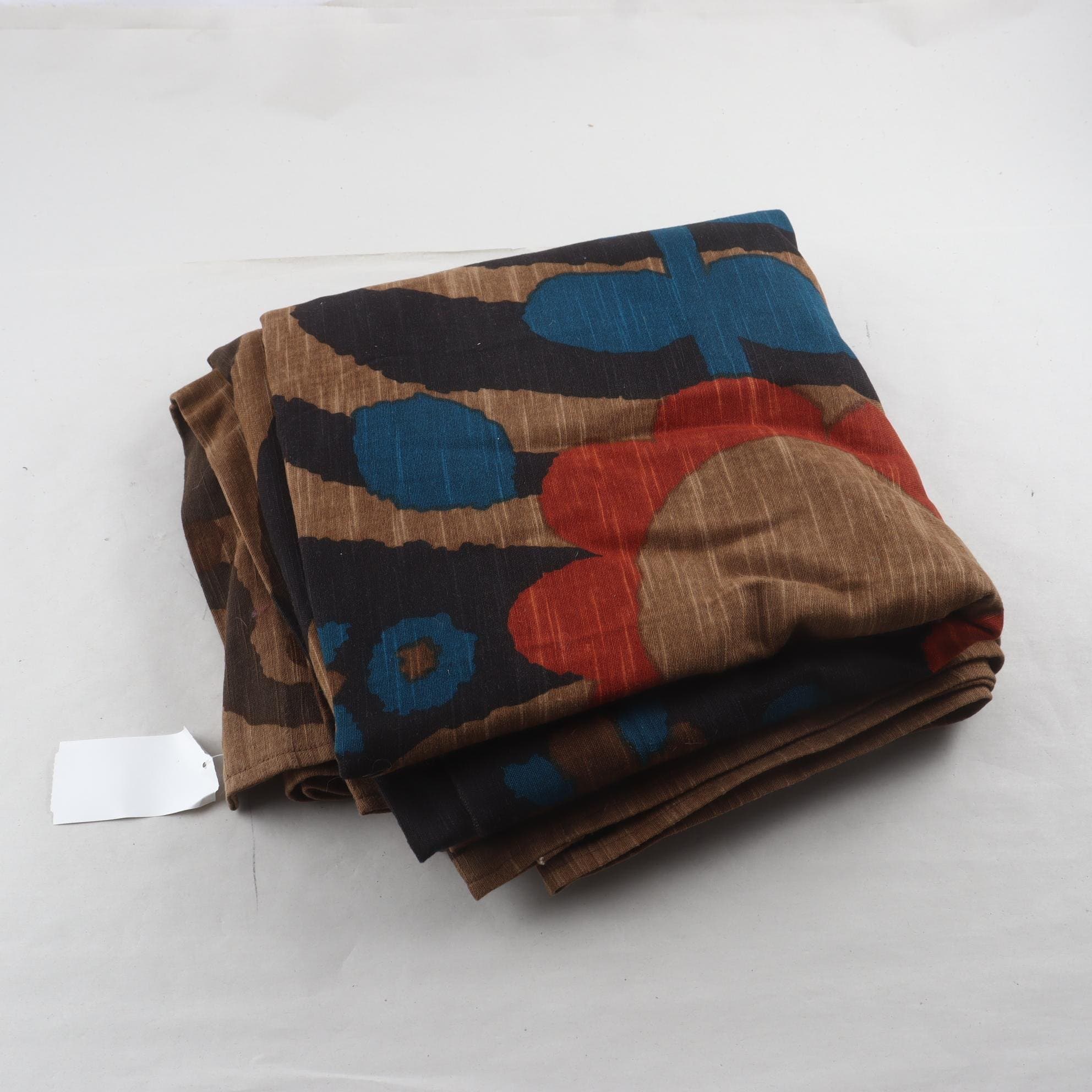 2 st gardinlängder, ”Parabeli” Saini Salonen Borås Cotton, retro