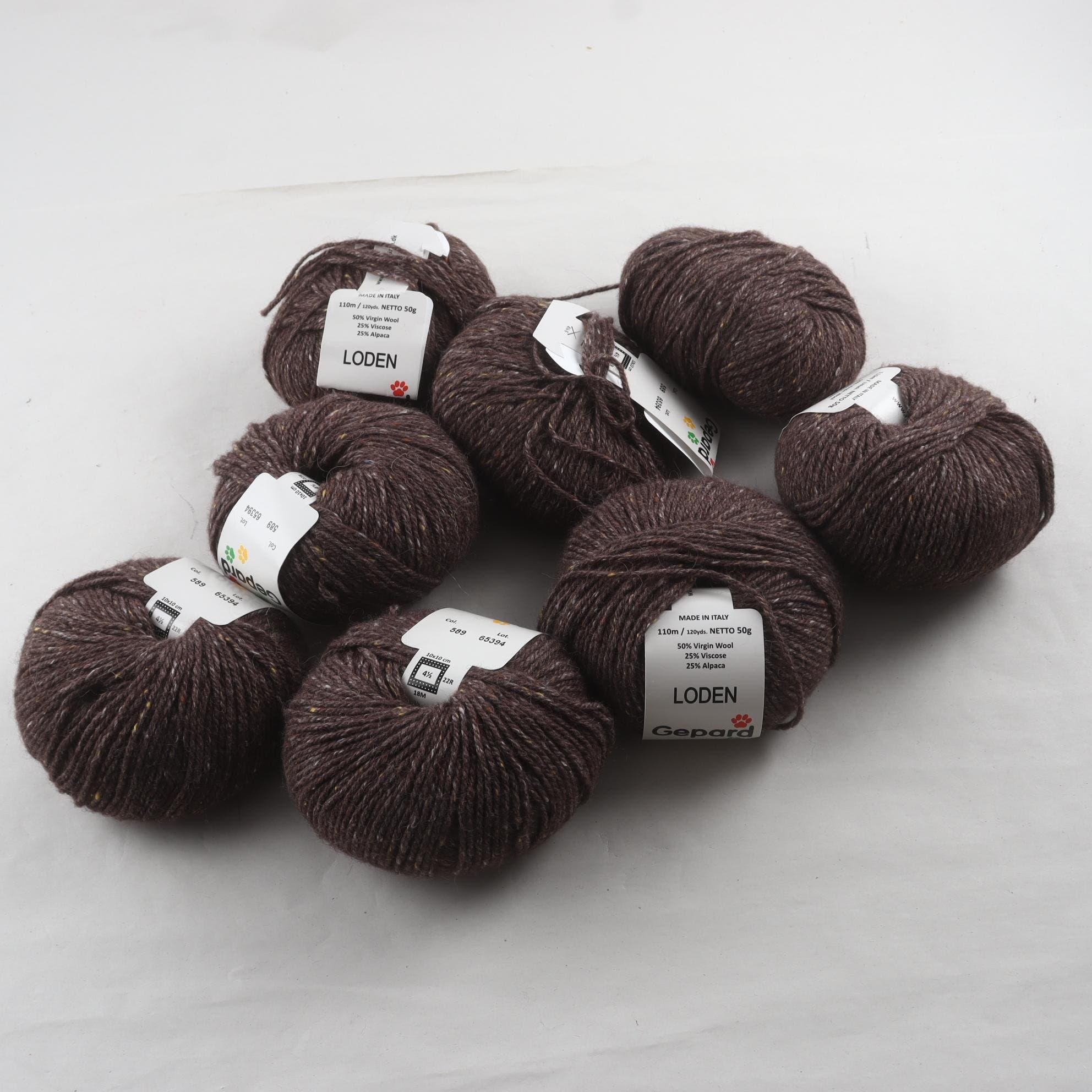 8 st garn, Loden Gepard, ull- & alpackablandning