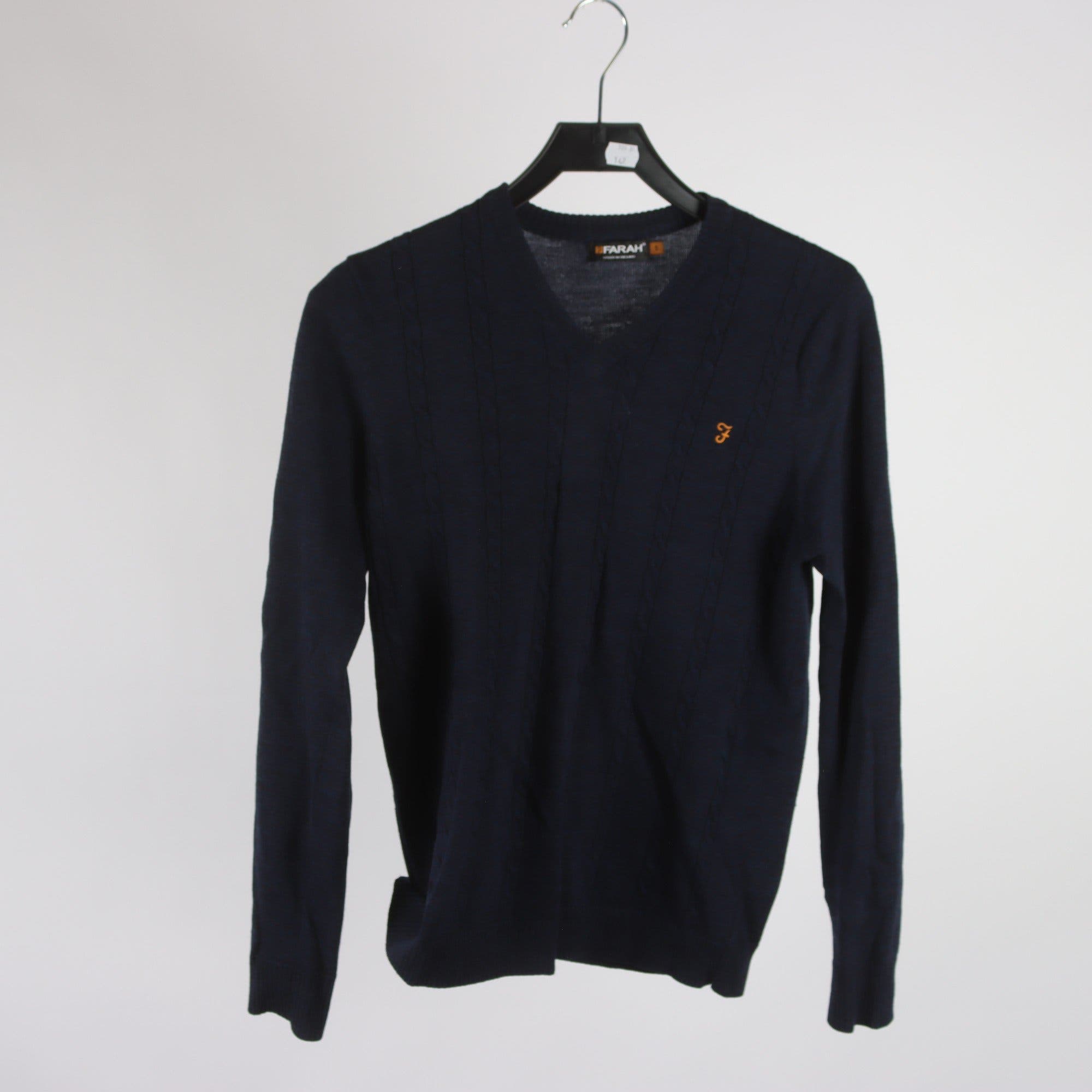 Tröja, Farah, blå, 100% merino ull, stl. S
