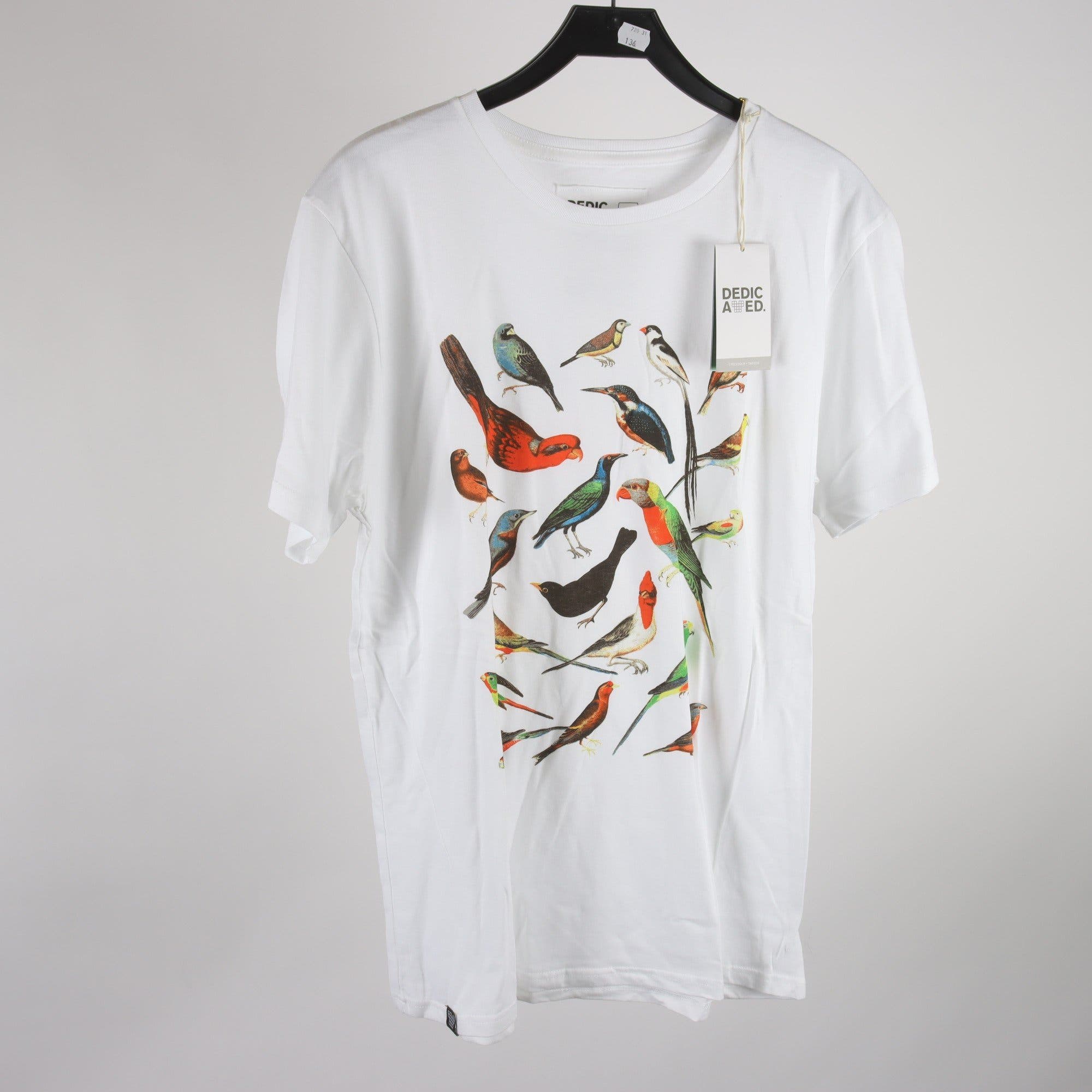 T-shirt, Dedicated, vit, fåglar, stl. L