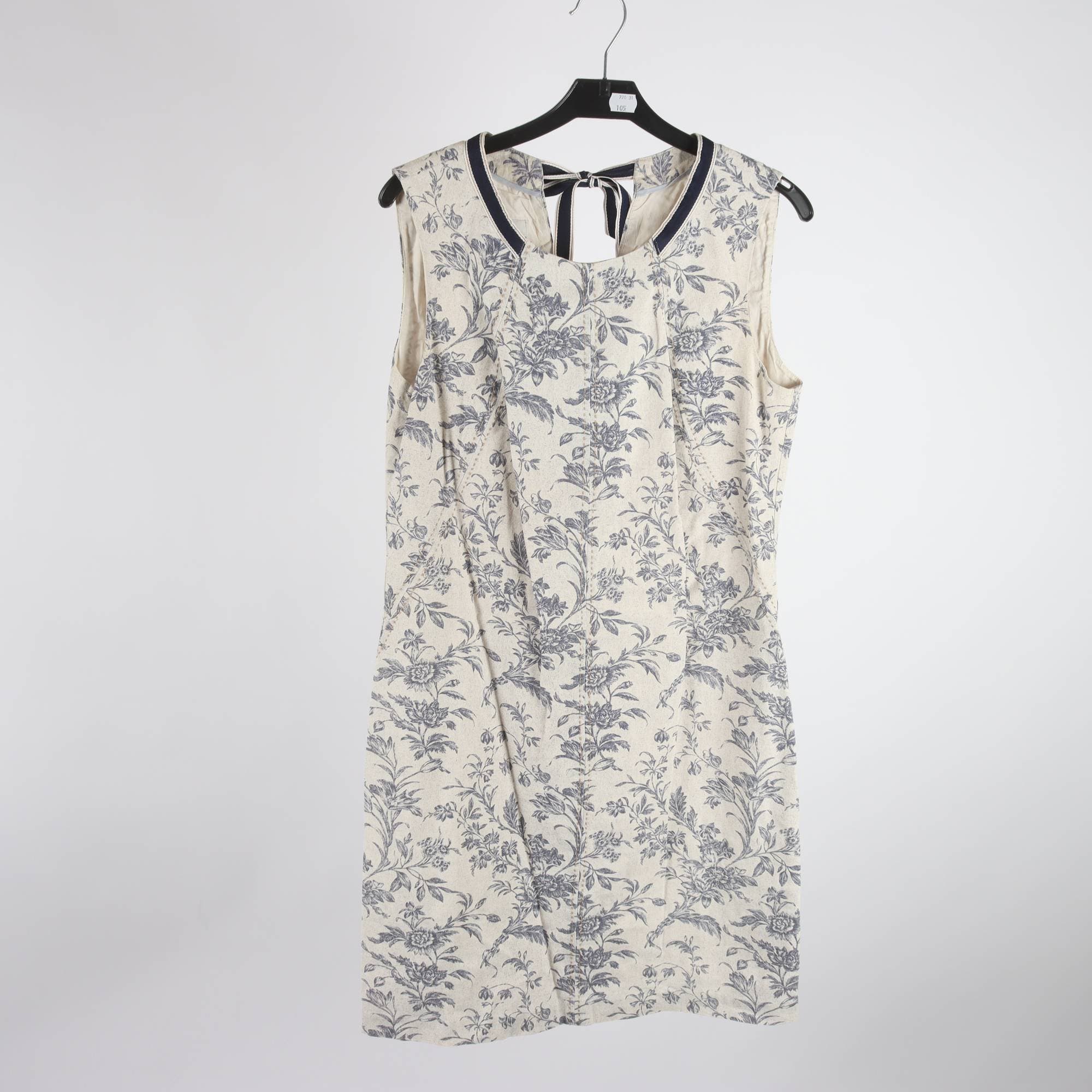 Klänning, Laura Ashley, vit, blå, blommig, linblandning, stl. 36