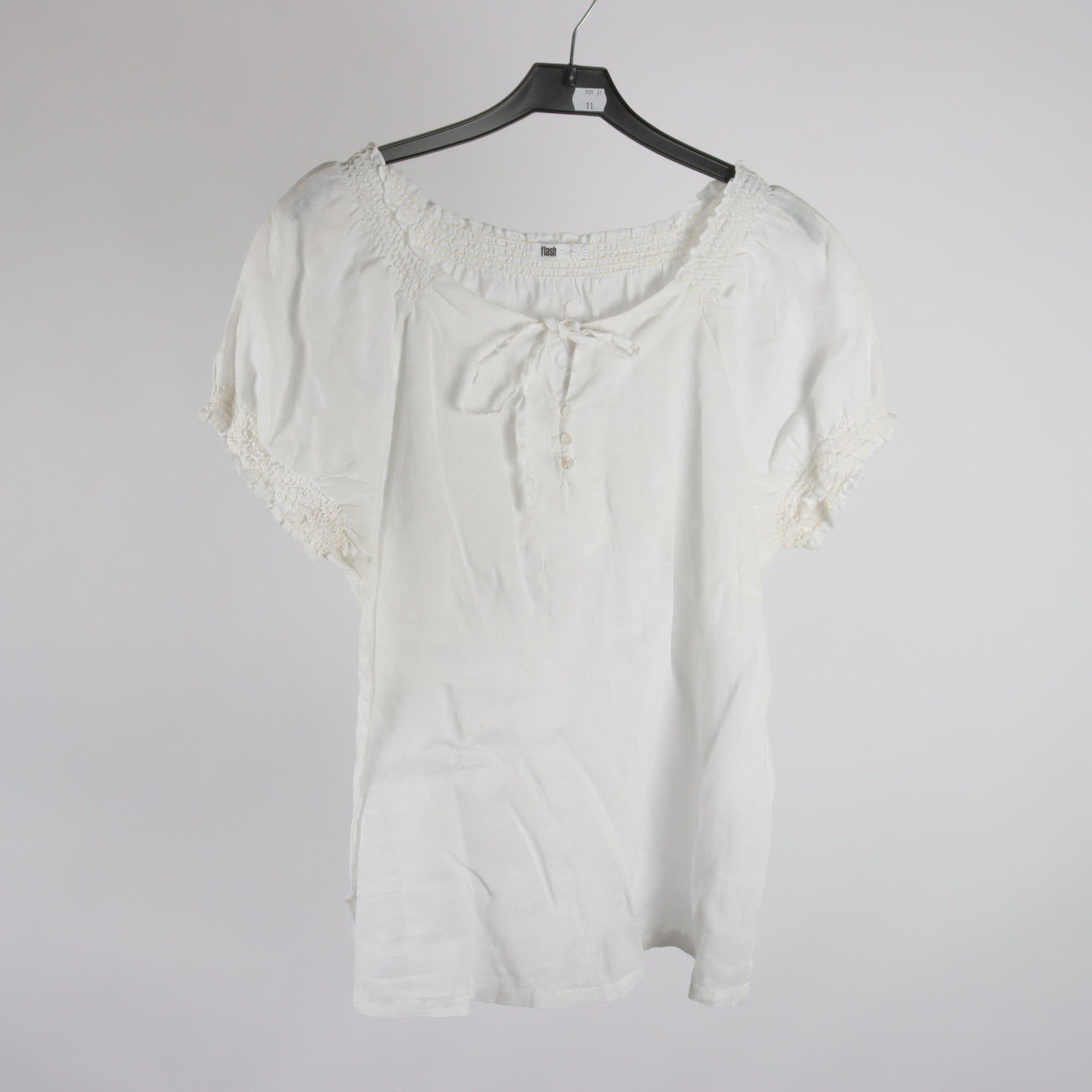 Blus, Flash, vit, linne, stl. M