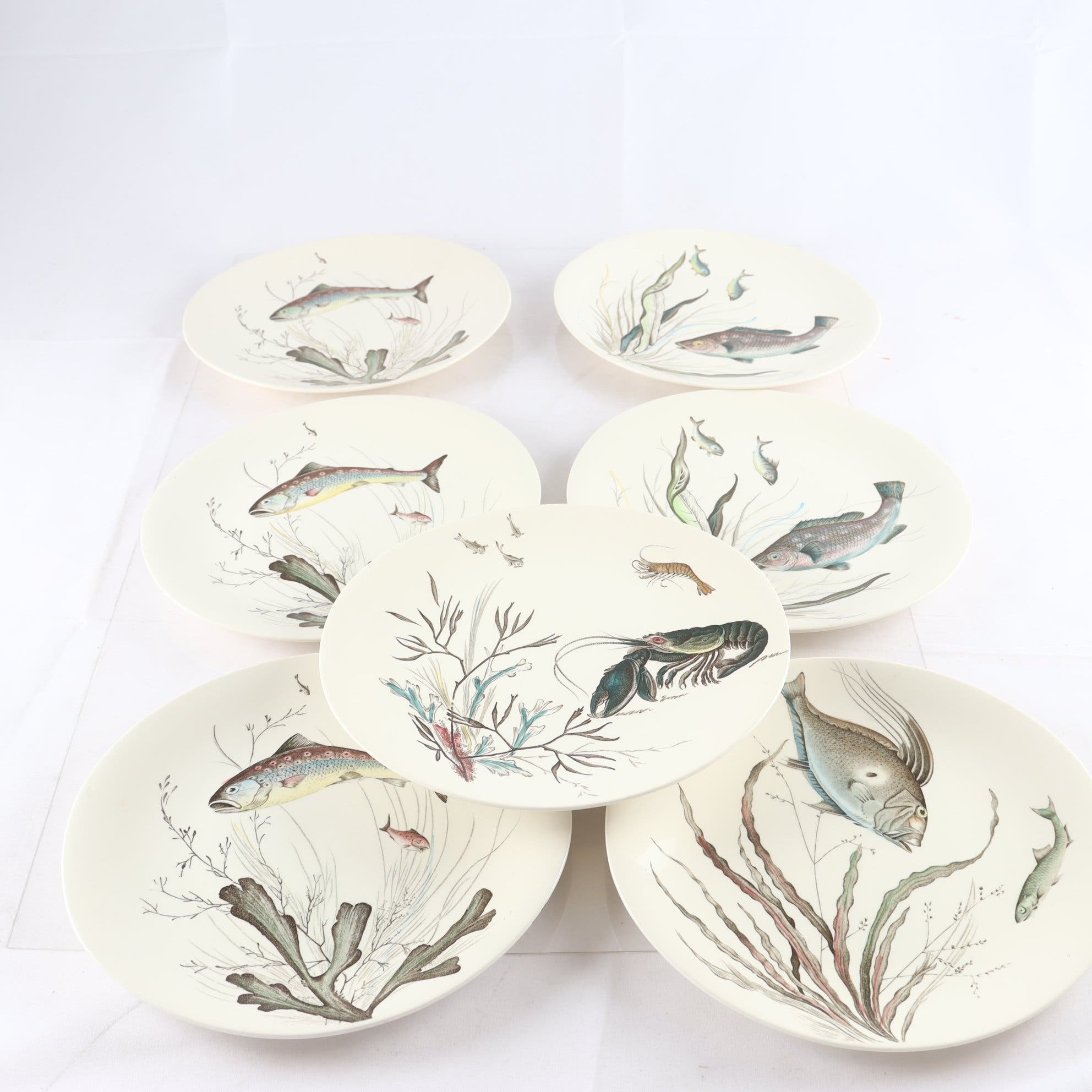 Mattallrikar, Fish, Johnson Bros, England, 7 st. Samfraktas ej.