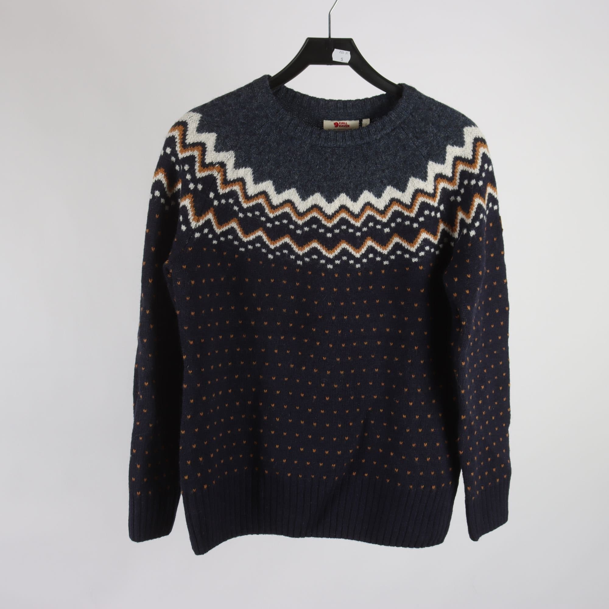 Tröja, Fjällräven, blå, mönstrad, 100% ull, stl. M