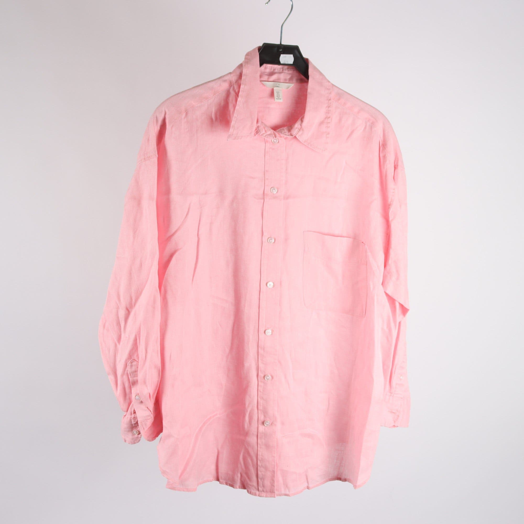 Skjorta, H&M, rosa, 100% lin, stl. L.