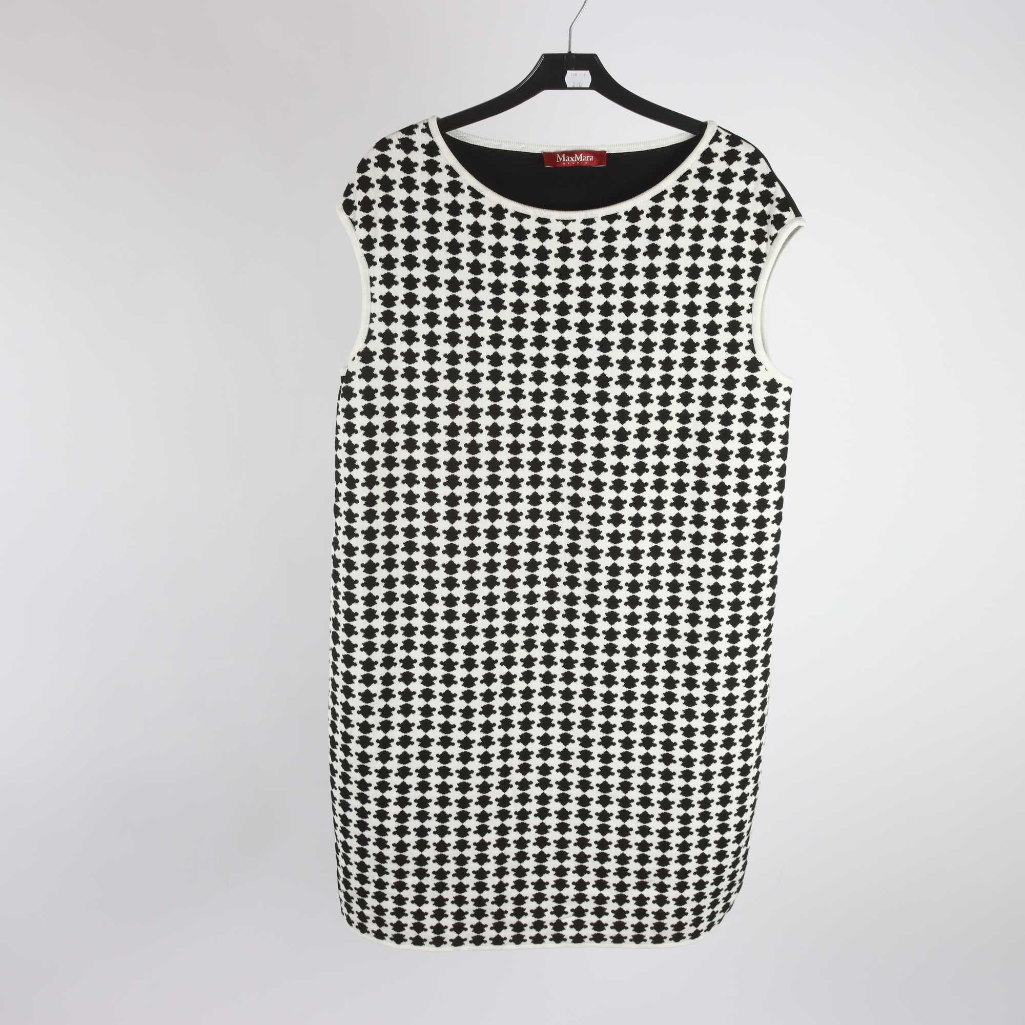 Klänning, Max Mara, vit, svart, stl. L.
