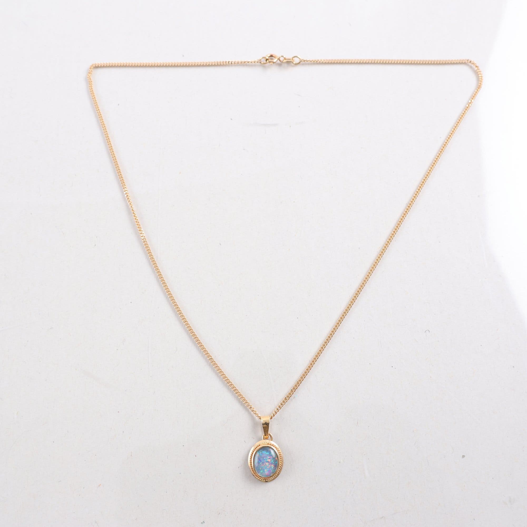 Halsband & hänge, guld 18k
