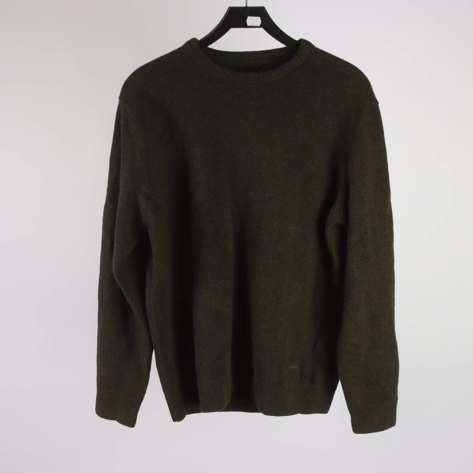 Tröja, Barbour, grön, 100% ull, stl. XL.
