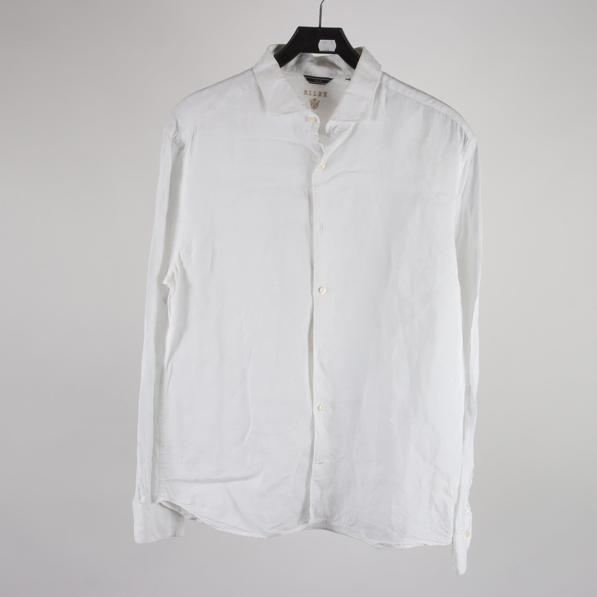 Skjorta, Riley, vit, slim fit, 100% lin, stl. ca. M.