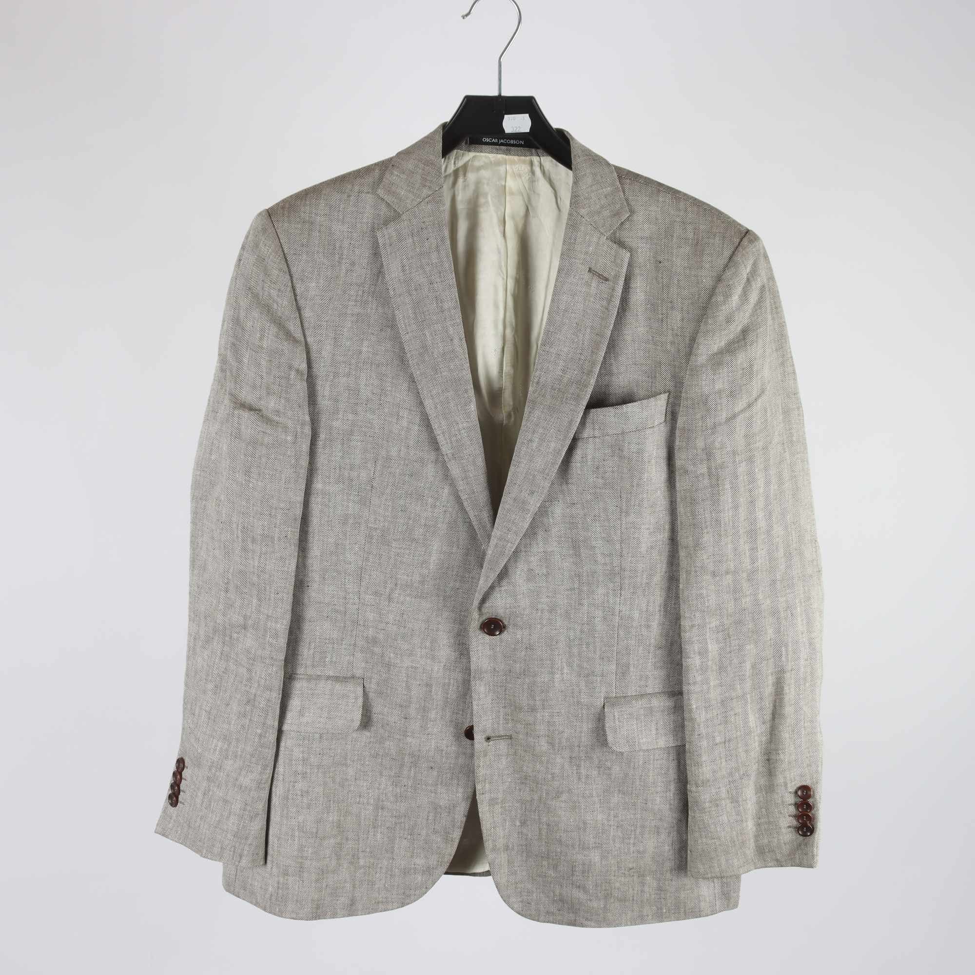 Kavaj, Oscar Jacobson, beige, 100% lin, stl. 100.