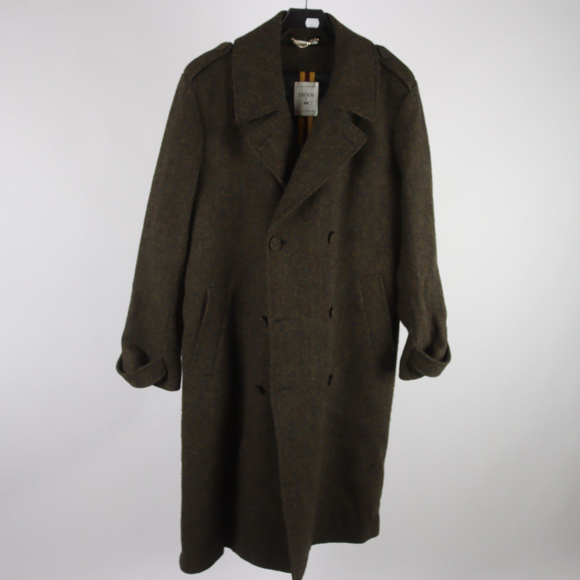 Ullrock, Erdem x H&M, Harris Tweed, grönmelerad, 100% ull, stl. 48.