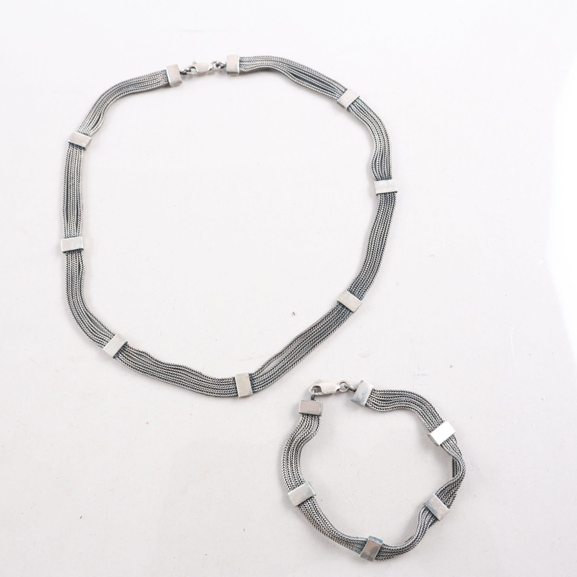 Halsband & armband, silver
