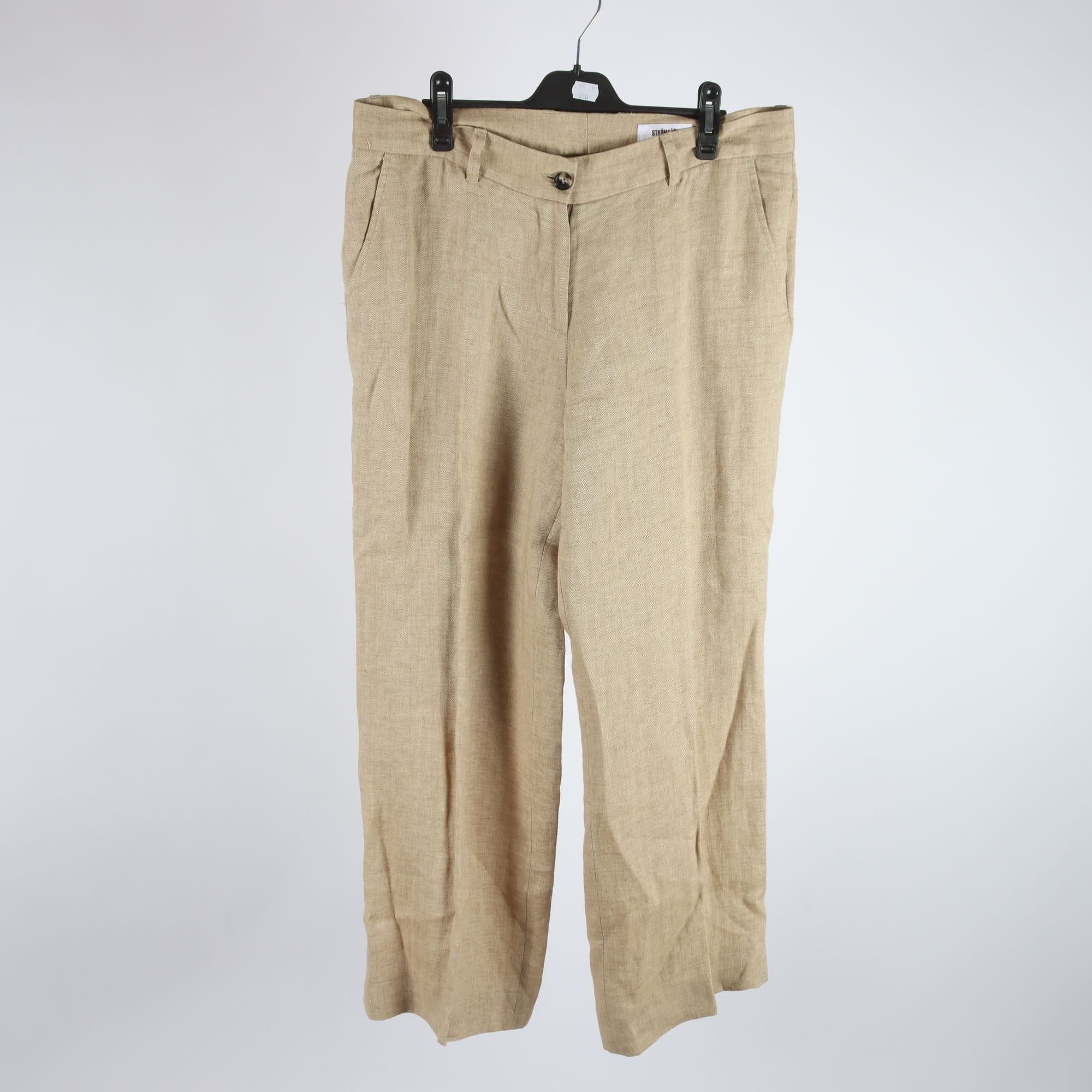 Byxor, Ströms, beige, 100% lin, stl. 40.