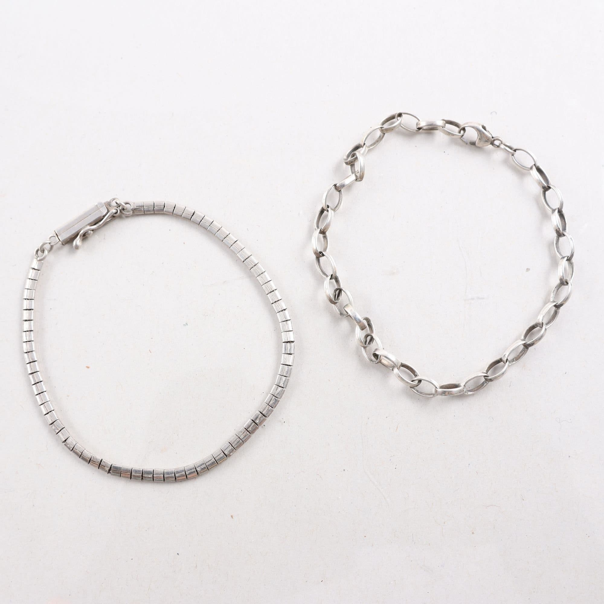 Armband, två stycken, silver