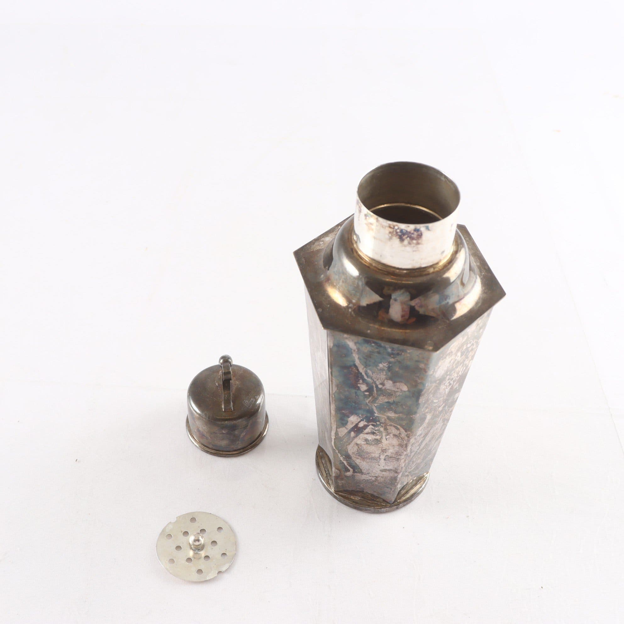 Cocktailshaker, nysilver, 1930-/40-tal