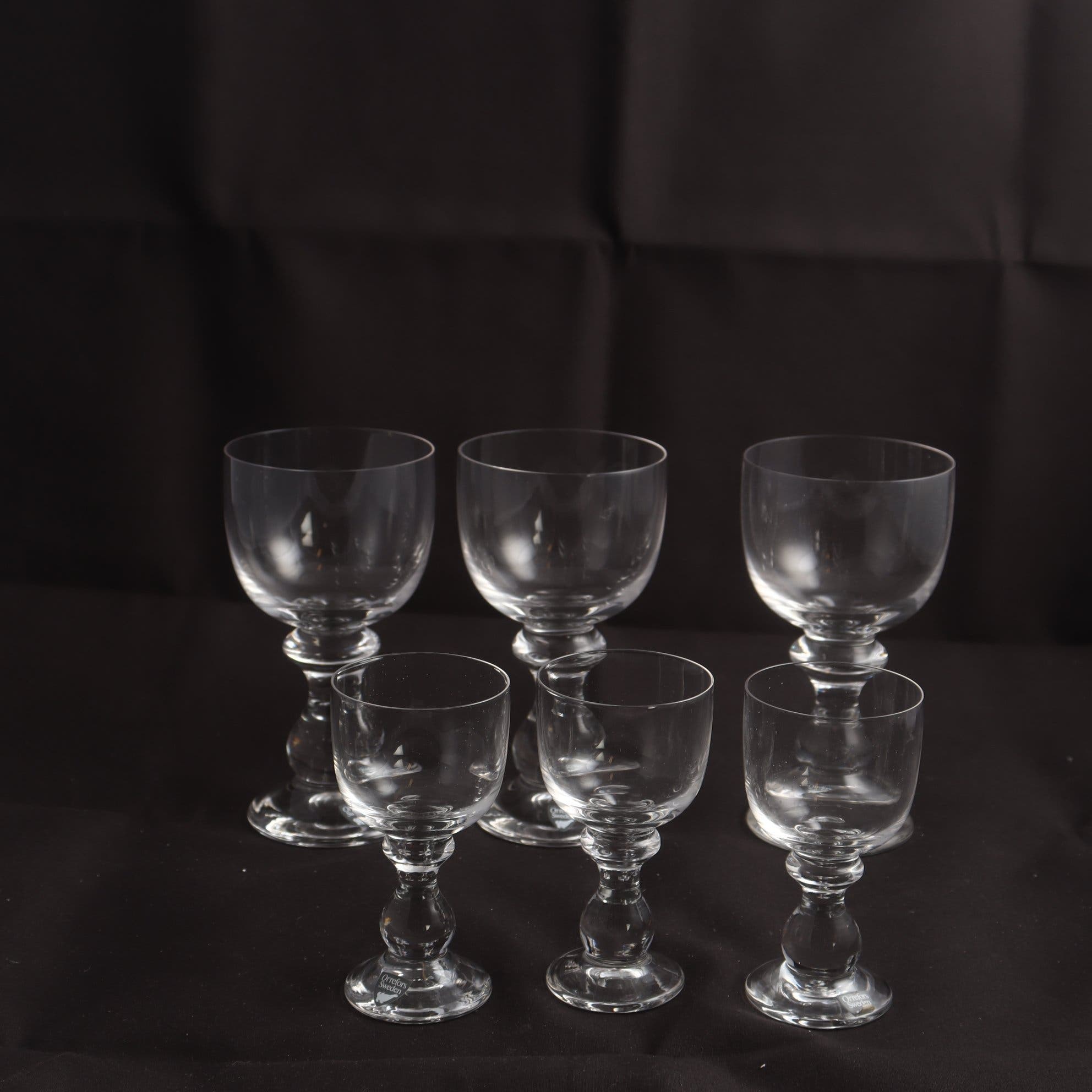Ölglas, sherryglas, H40, Erik Höglund för Orrefors, 1964. Samfraktas ej.