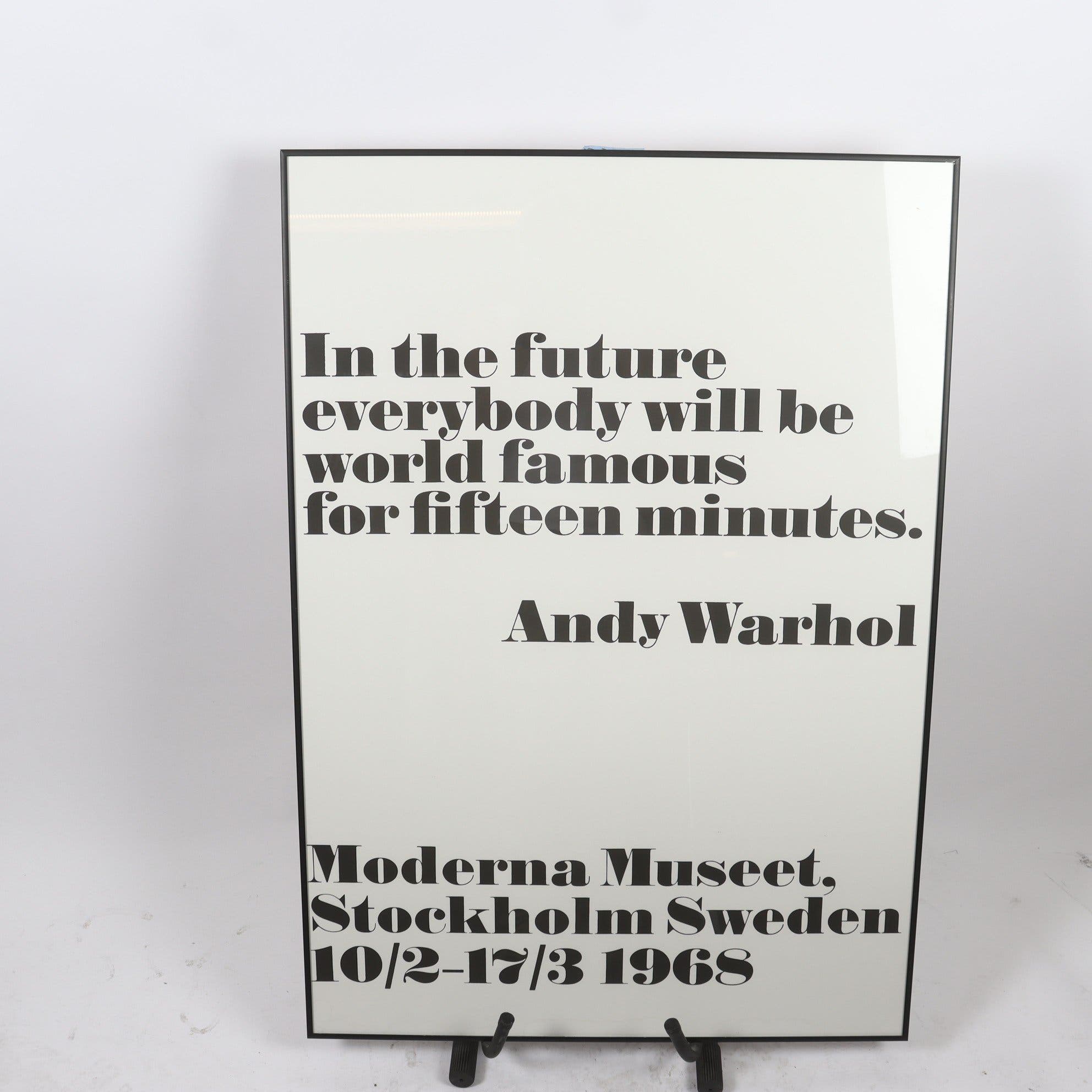 Utställningsposter, Andy Warhol, Moderna Museet, Stockholm. Endast avhämtning.