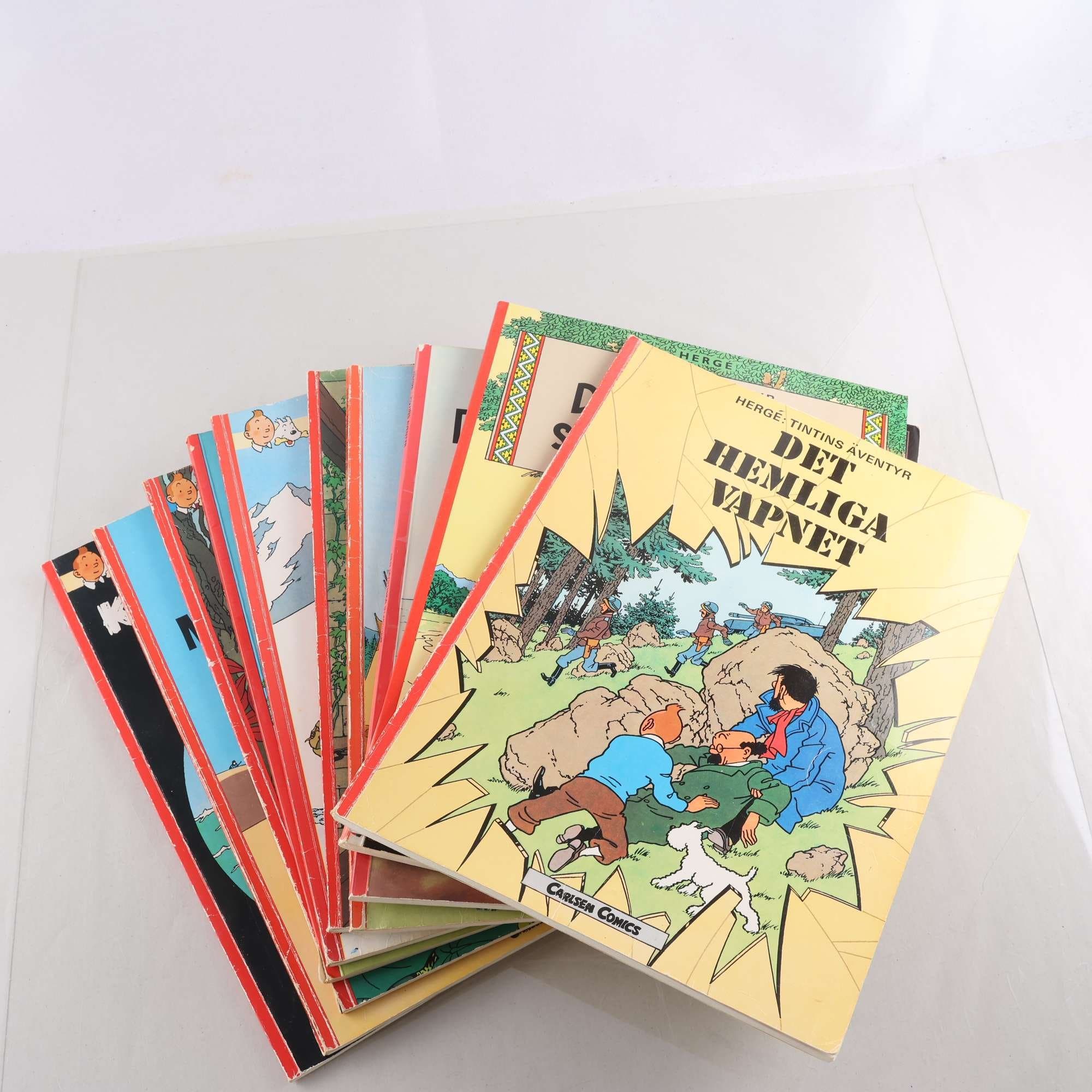 Seriealbum, TinTin Samling, Hergé, 11 st. Samfraktas ej.