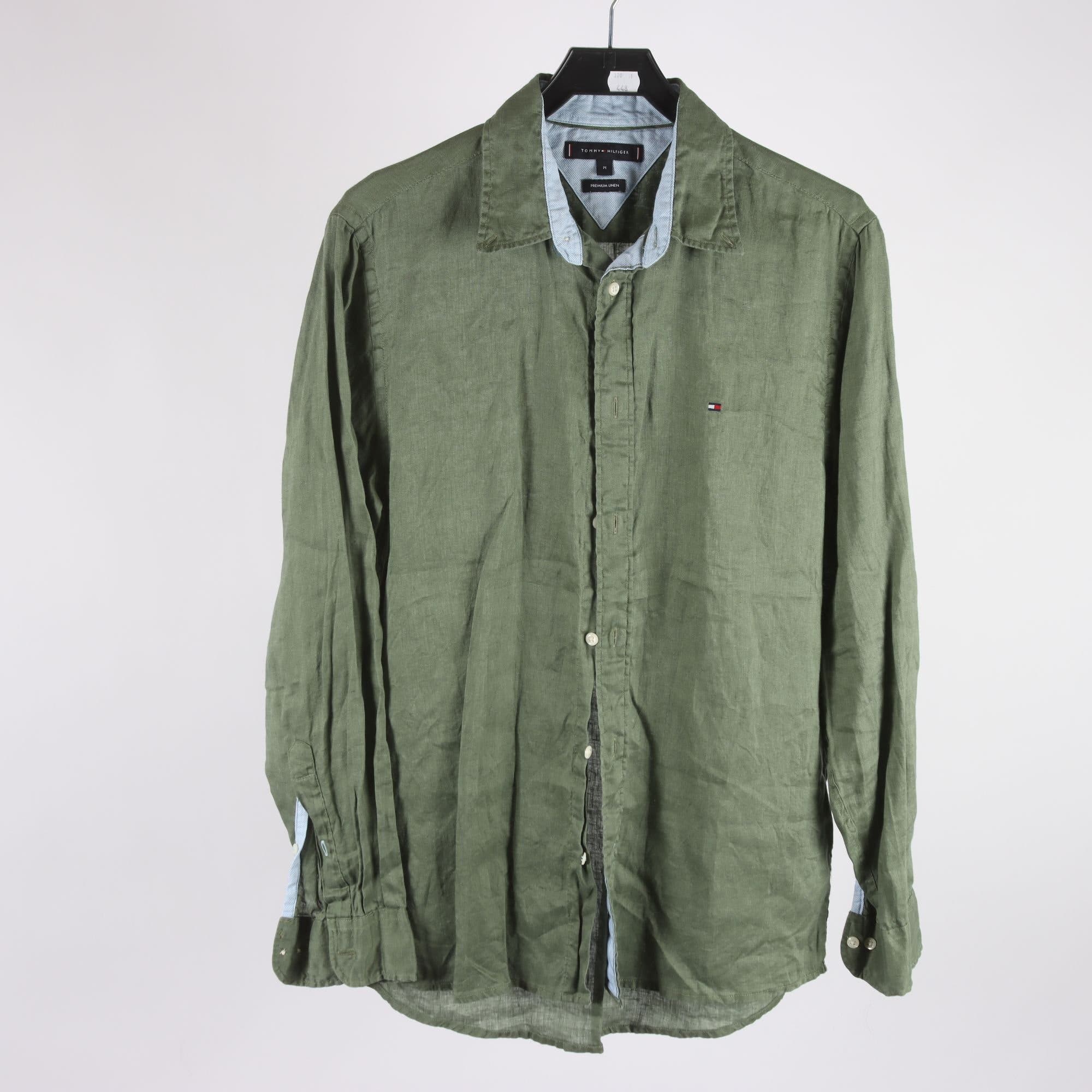 Skjorta, Tommy Hilfiger, grön, 100% lin, stl. M.