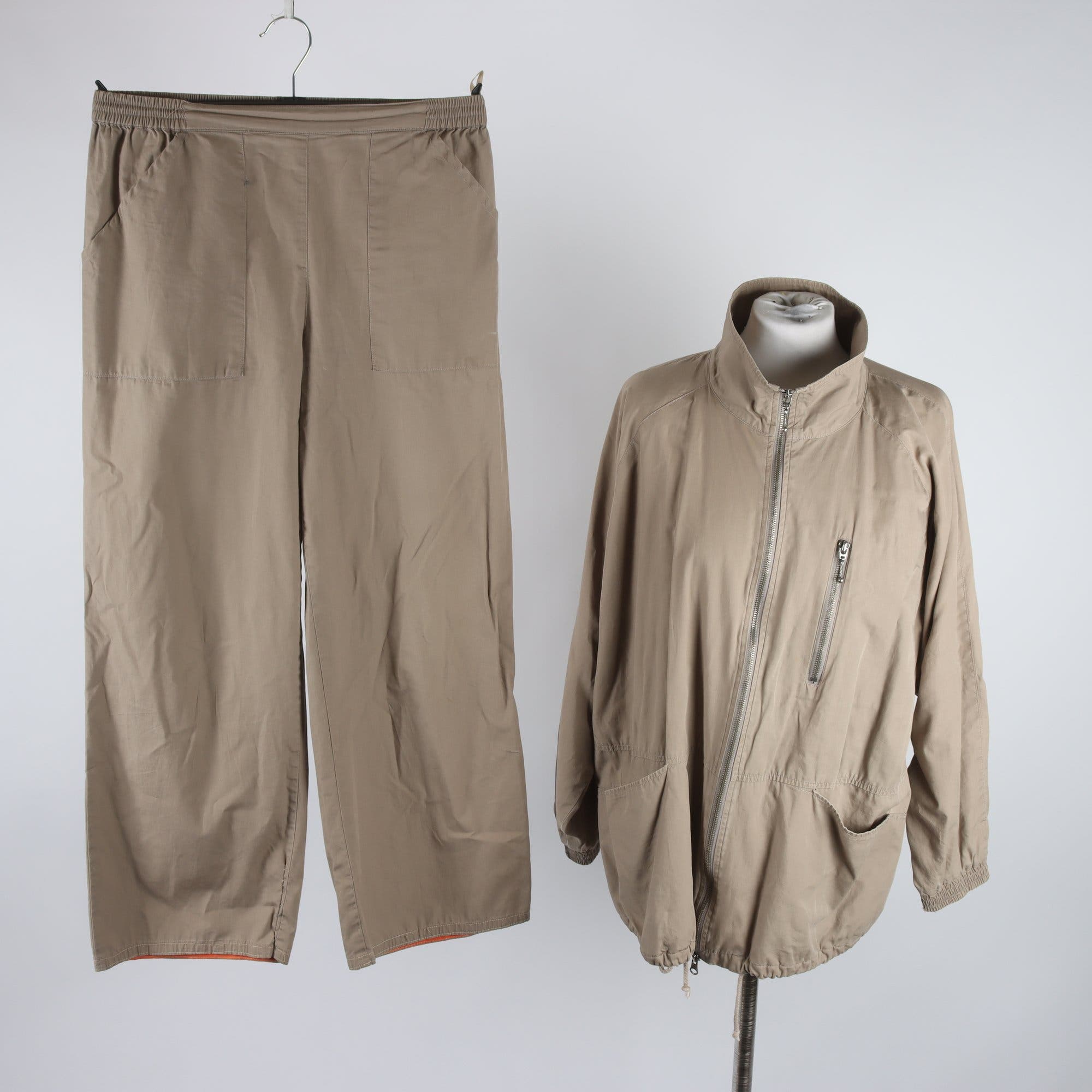 Byxor och jacka, Gudrun Sjödén, beige, stl. S/M.