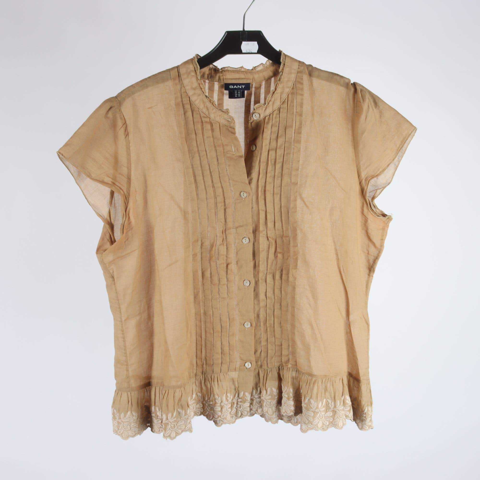 Blus, Gant, brun, stl. 42.