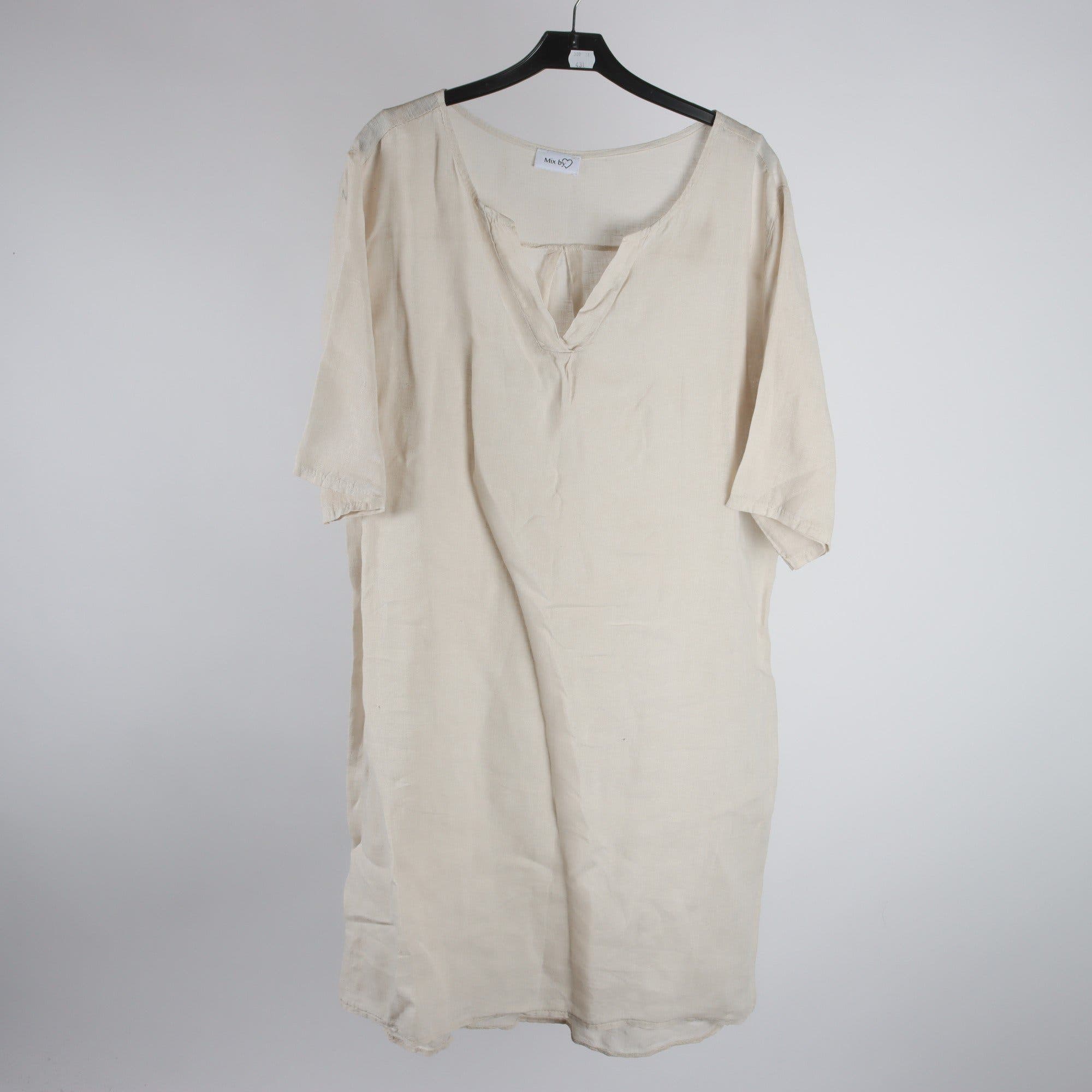 Klänning,Mix by, beige, 100% lin, stl. ca. L/XL.