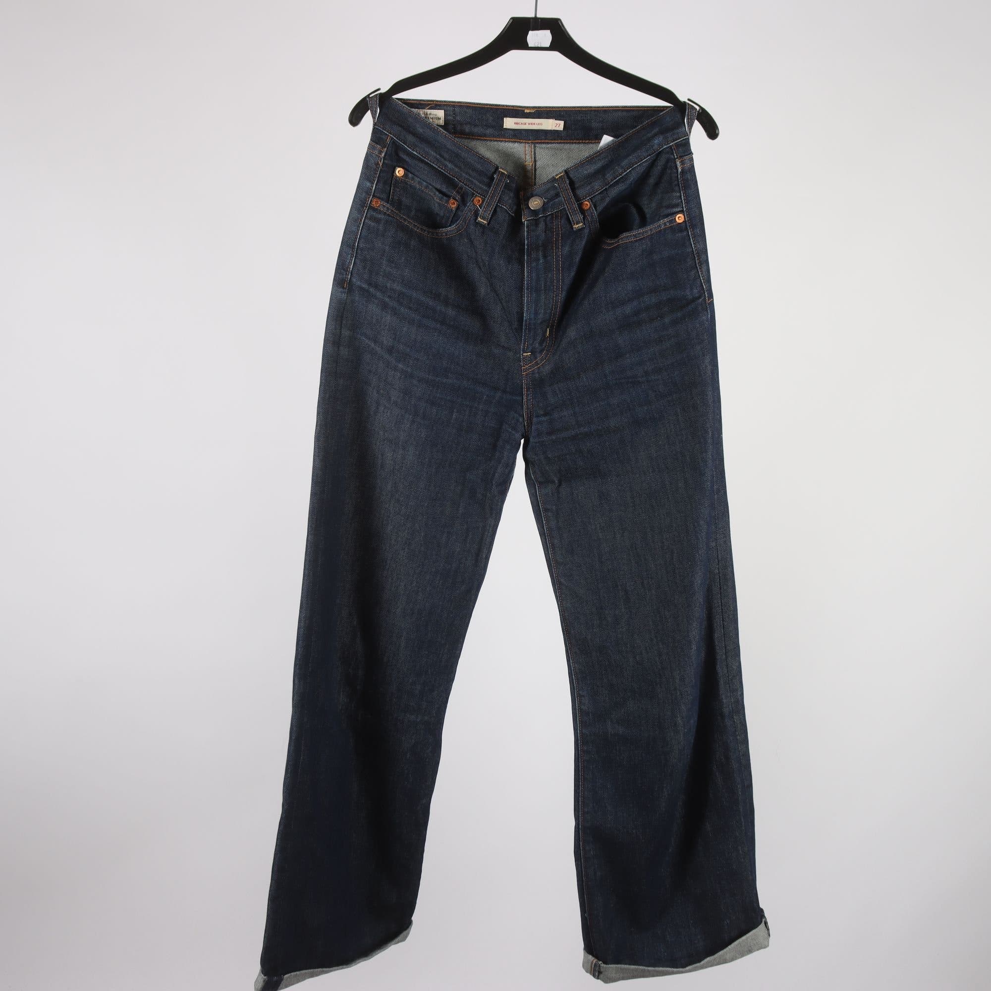 Jeans, Levis, Ribcage Wide Leg, blå, stl. 27″.